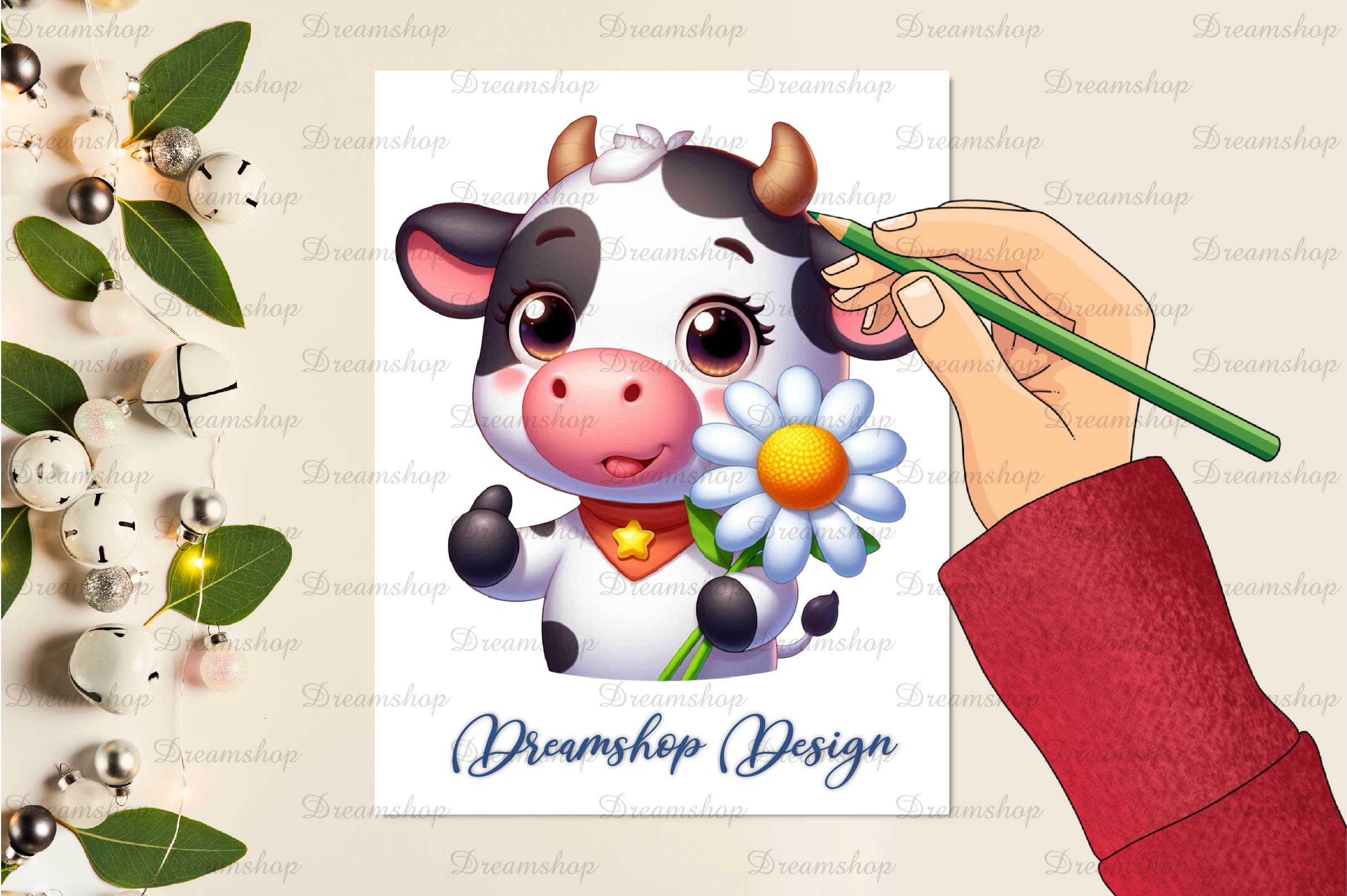 Cute Farm Cows Clipart Bundle
