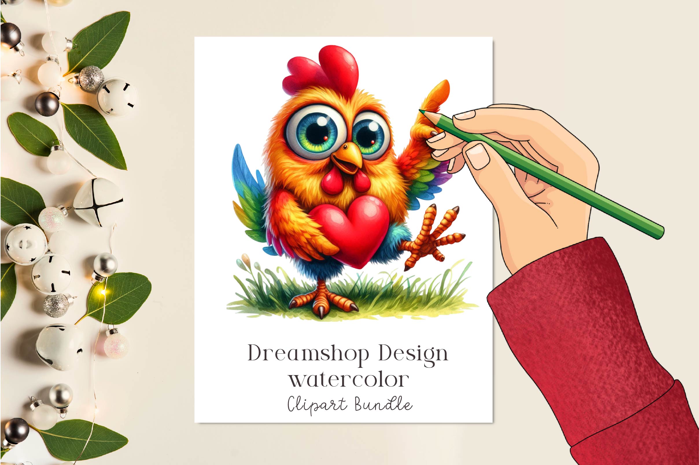 Farm Chicken Clipart Bundle
