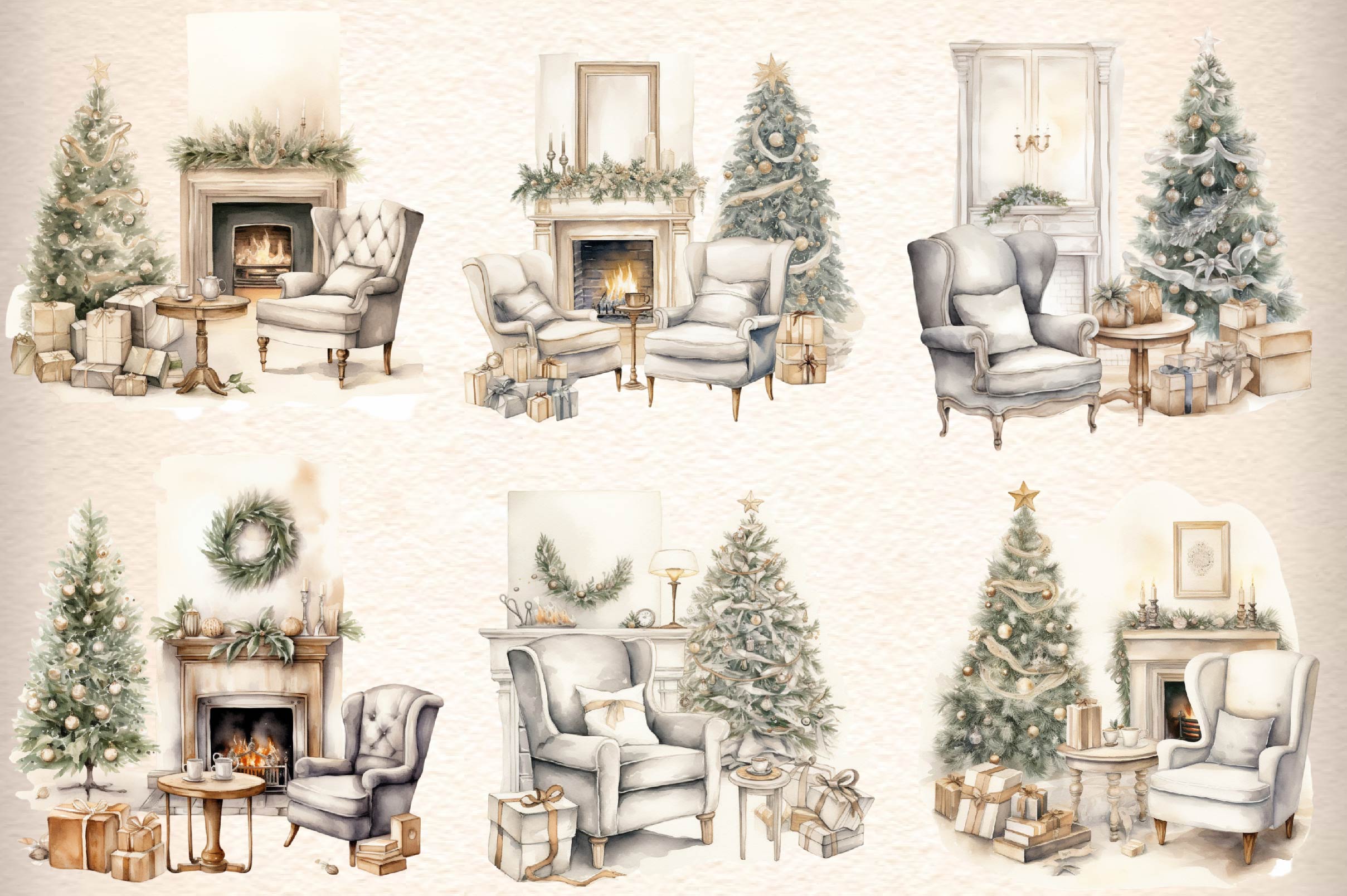 Christmas Theme Decor Clipart Bundle