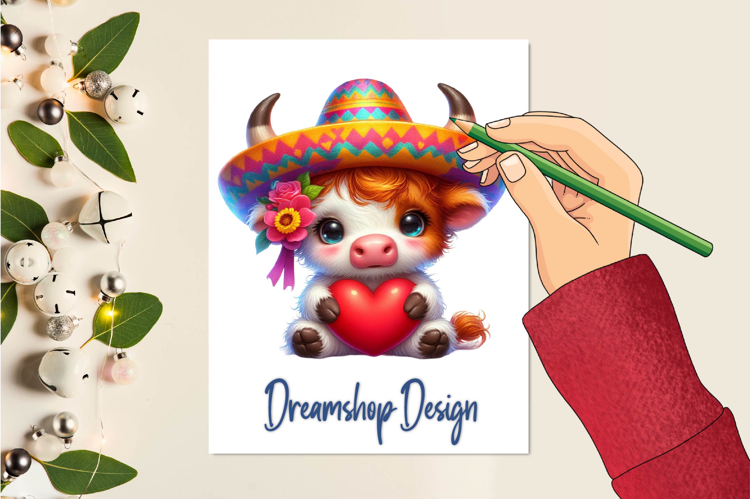Cinco De Mayo Highland Cow Clipart Bundle 1