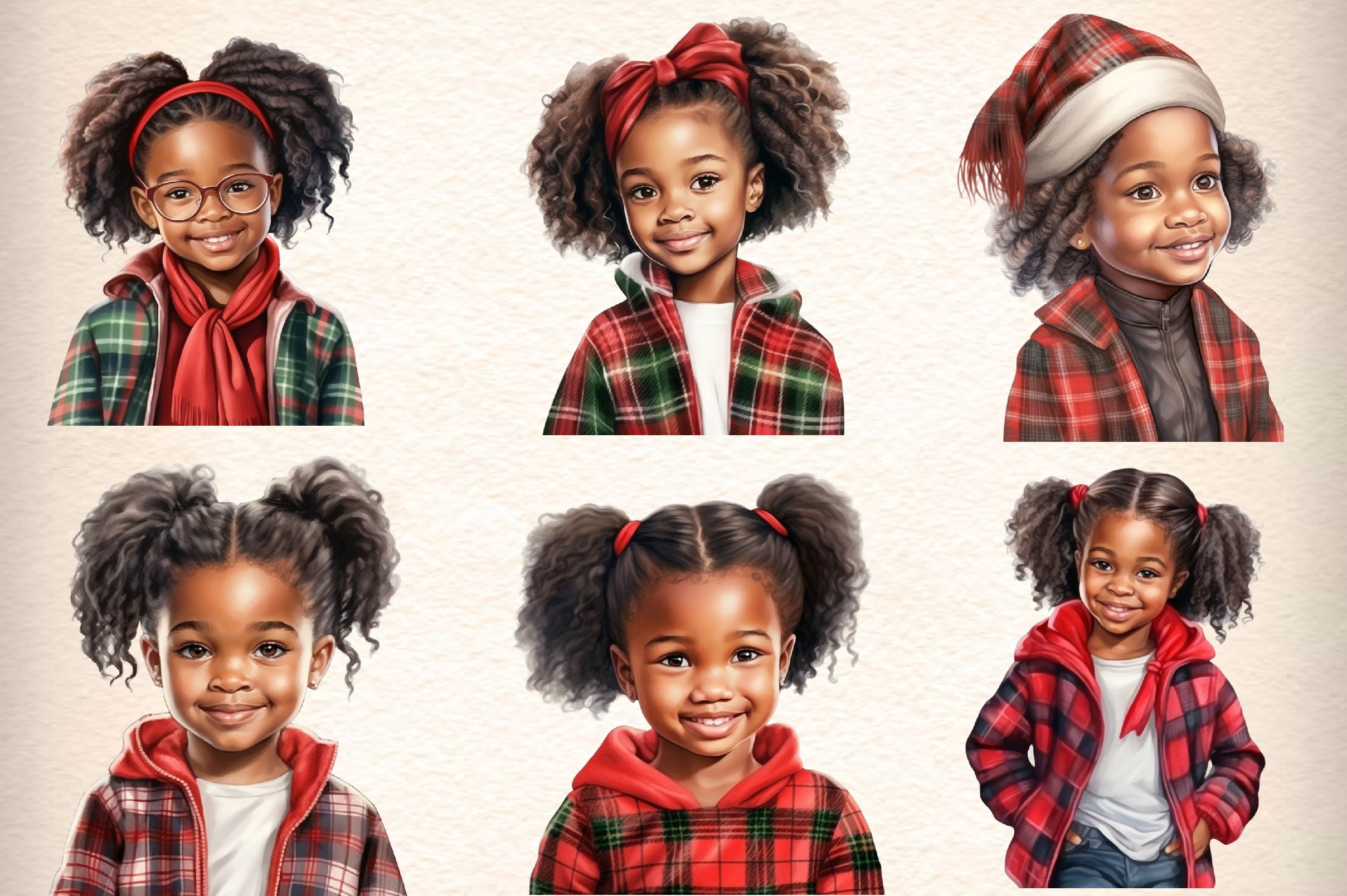 Christmas Little Girl Clipart Bundle