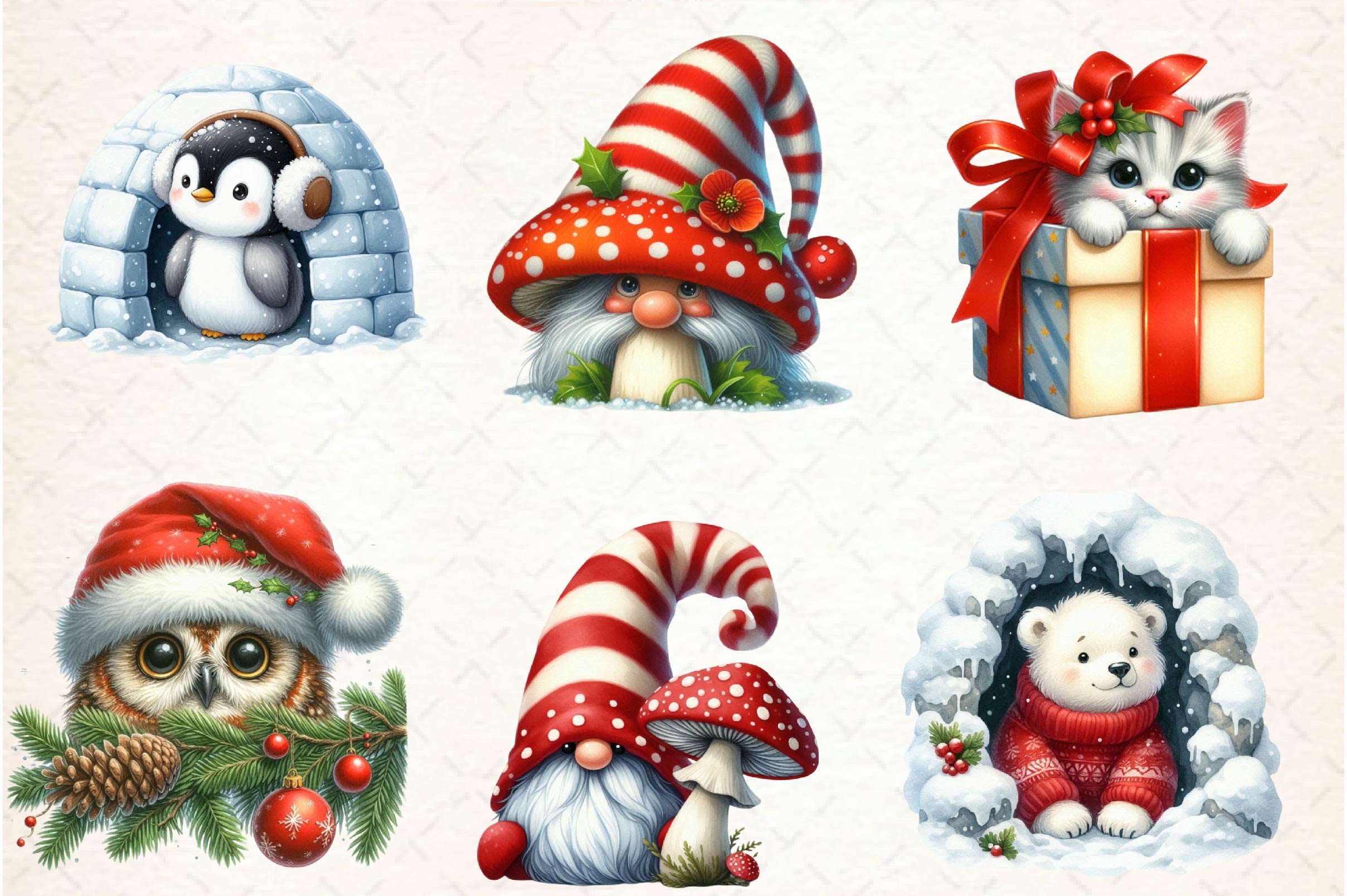 Peeking Christmas Clipart Bundle