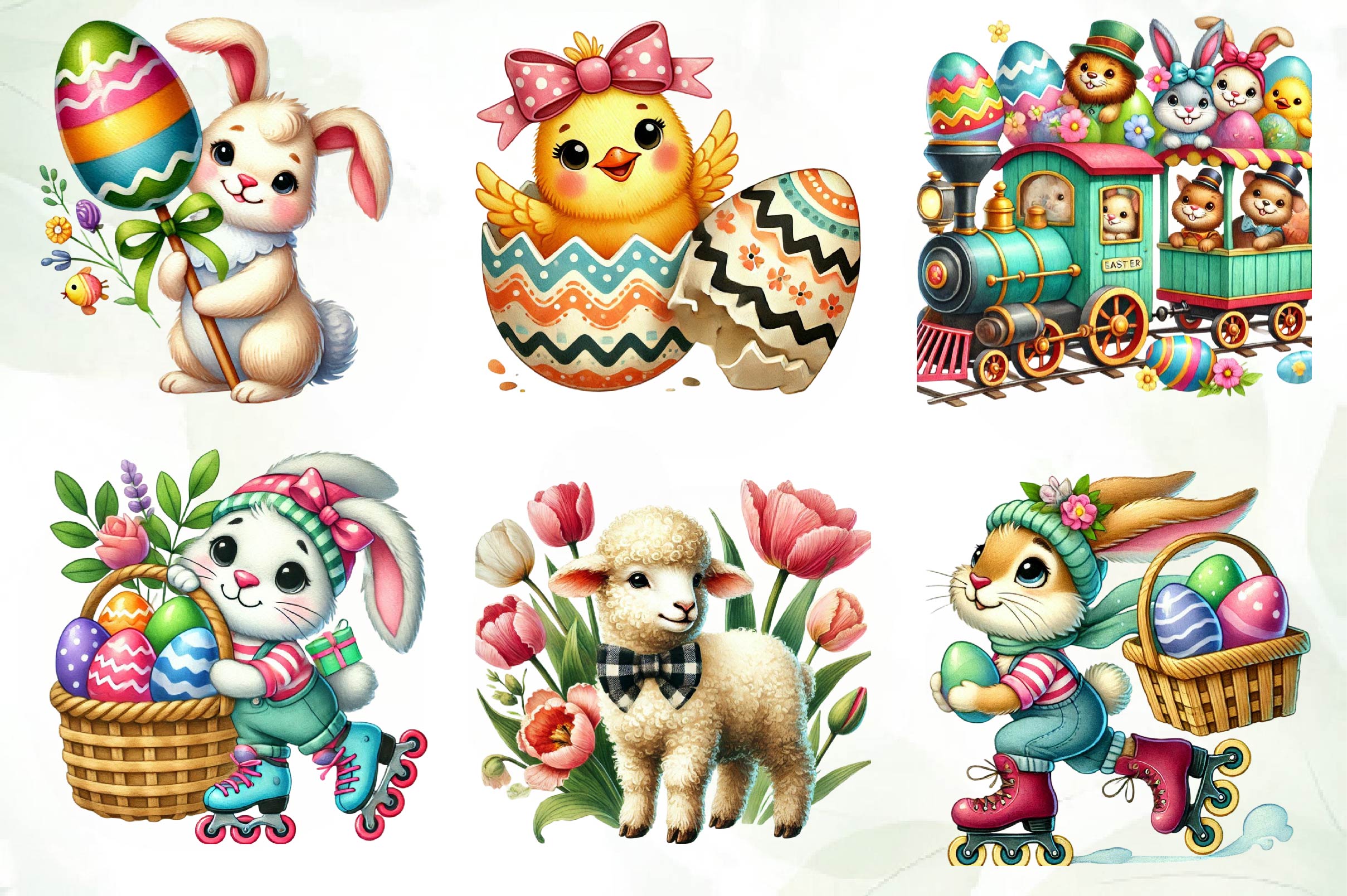 Vintage 1950 Easter Clipart Bundle