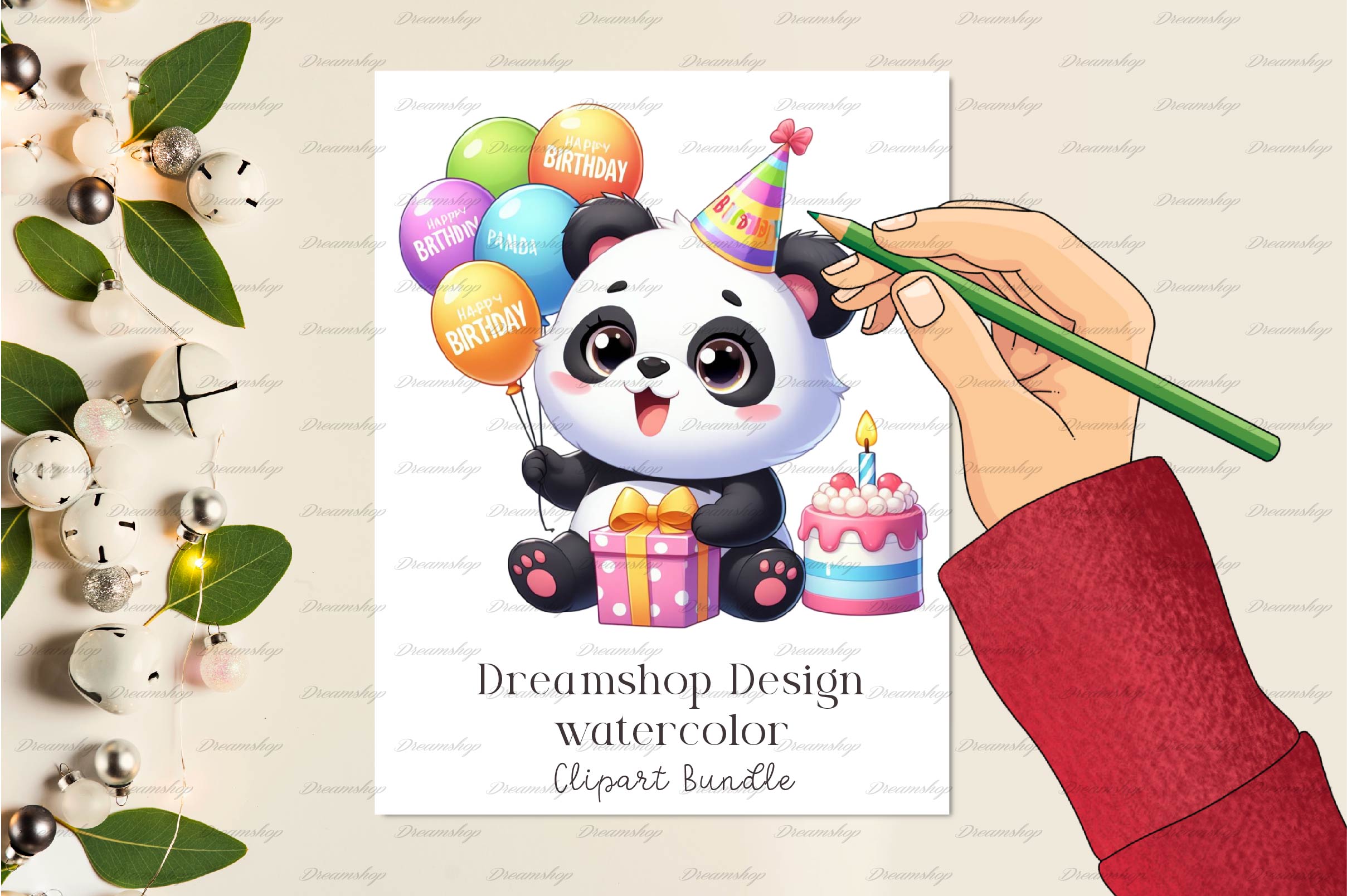 Panda Birthday Clipart Bundle