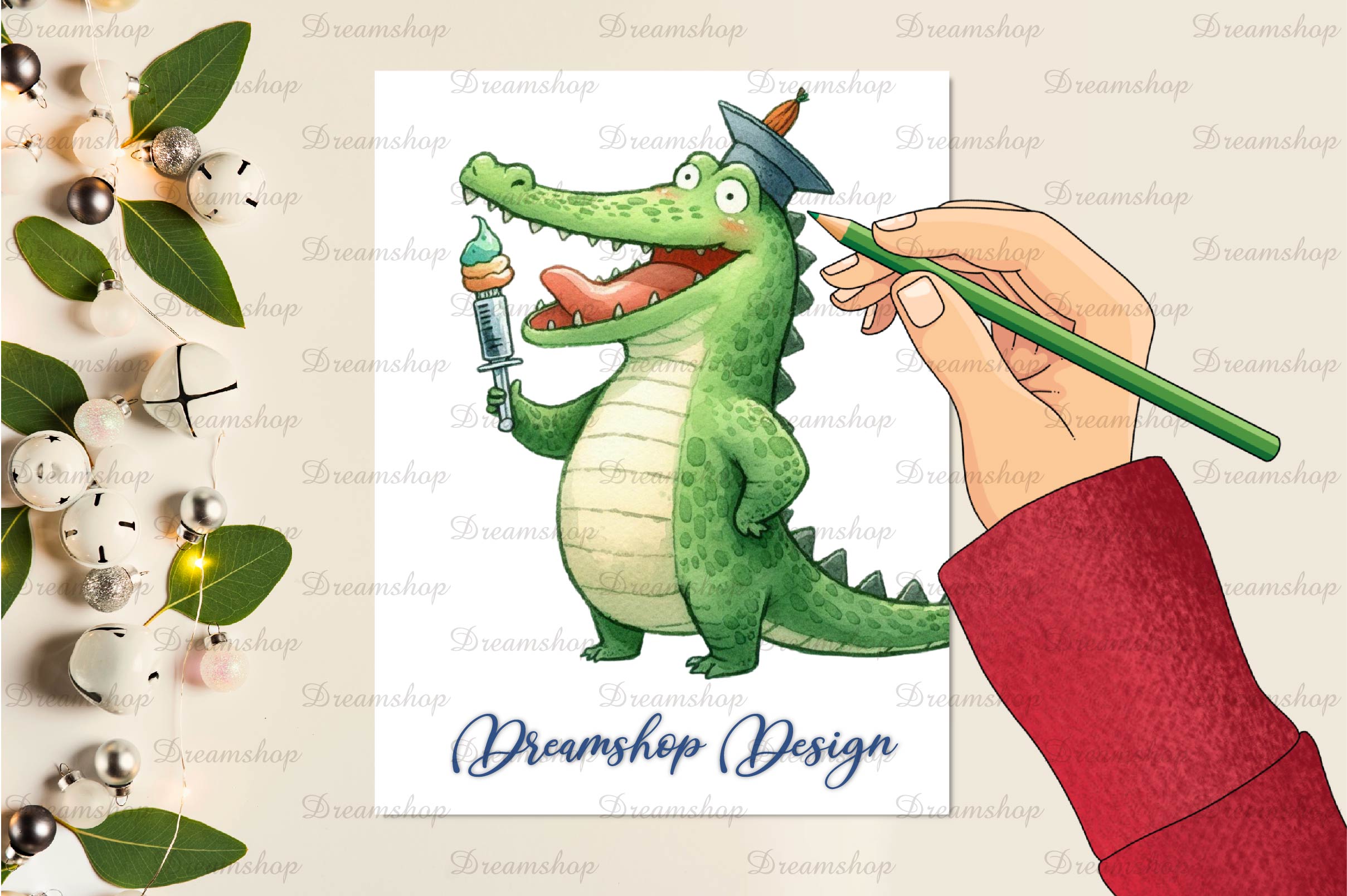 Funny Alligators Clipart Bundle