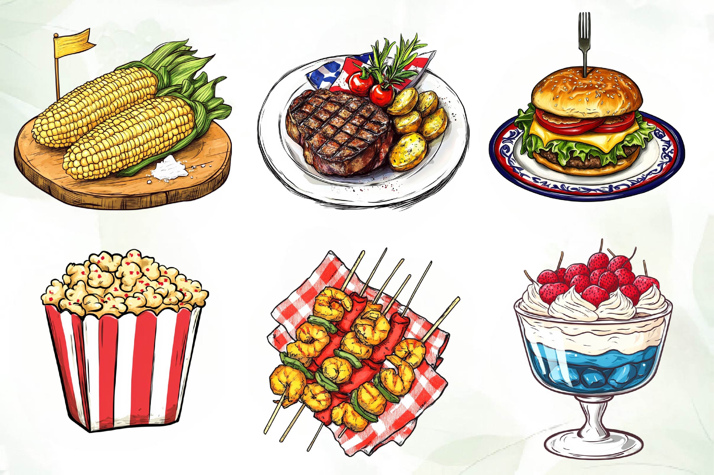 4th Of July Food Clipart Bundle
