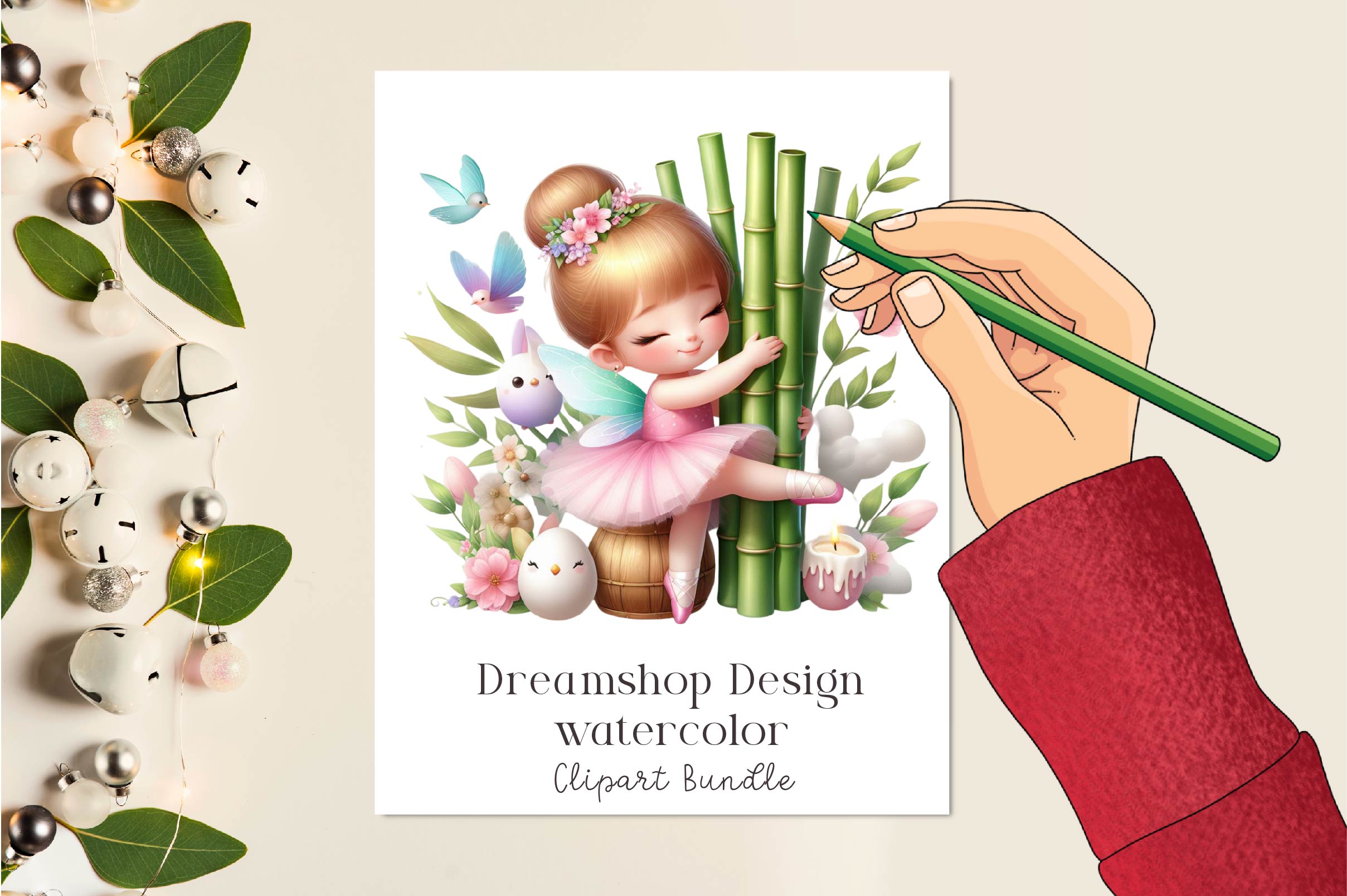 Spring Ballerina Fairy Clipart Bundle