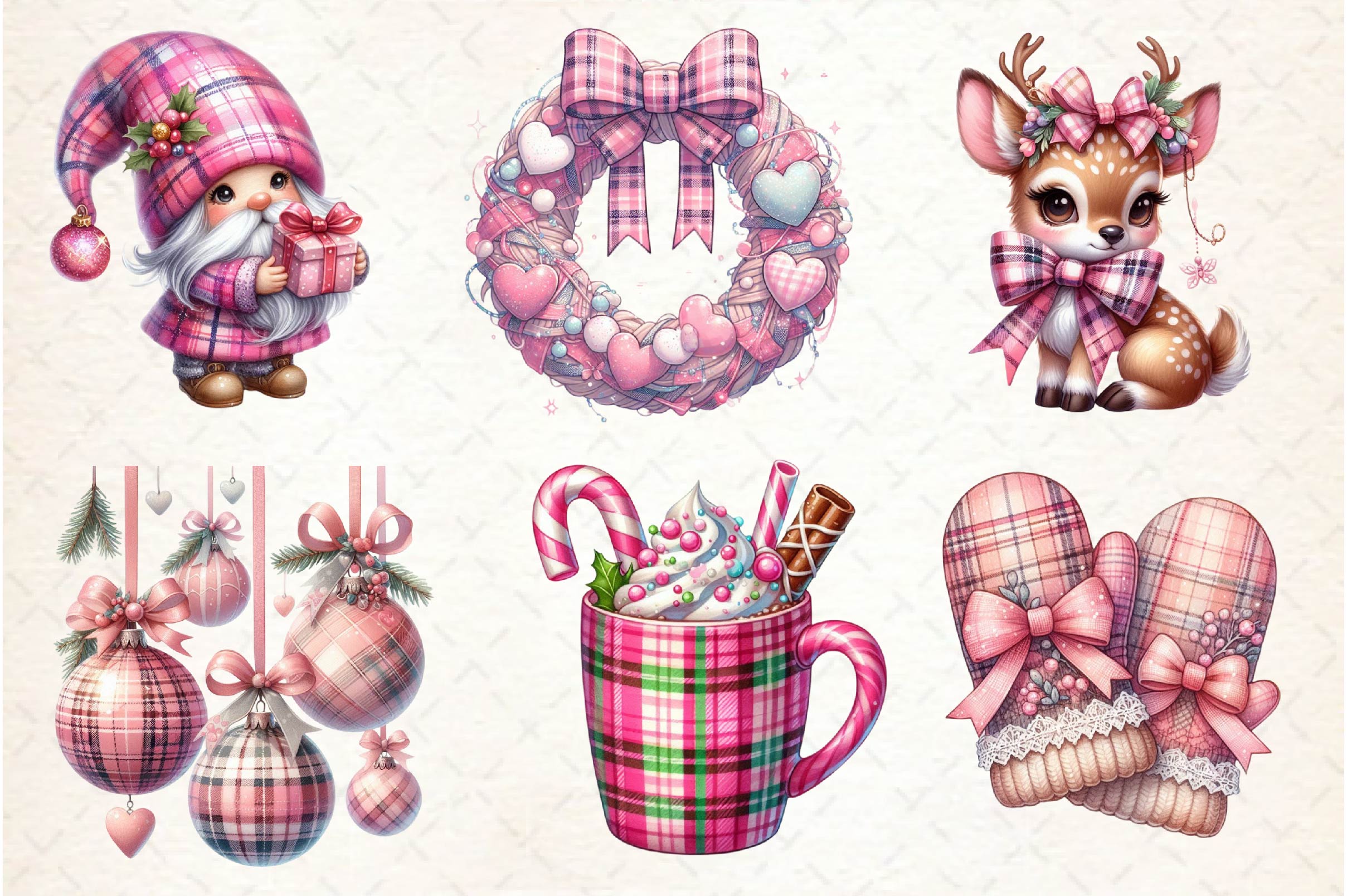 Coquette Christmas Clipart Bundle