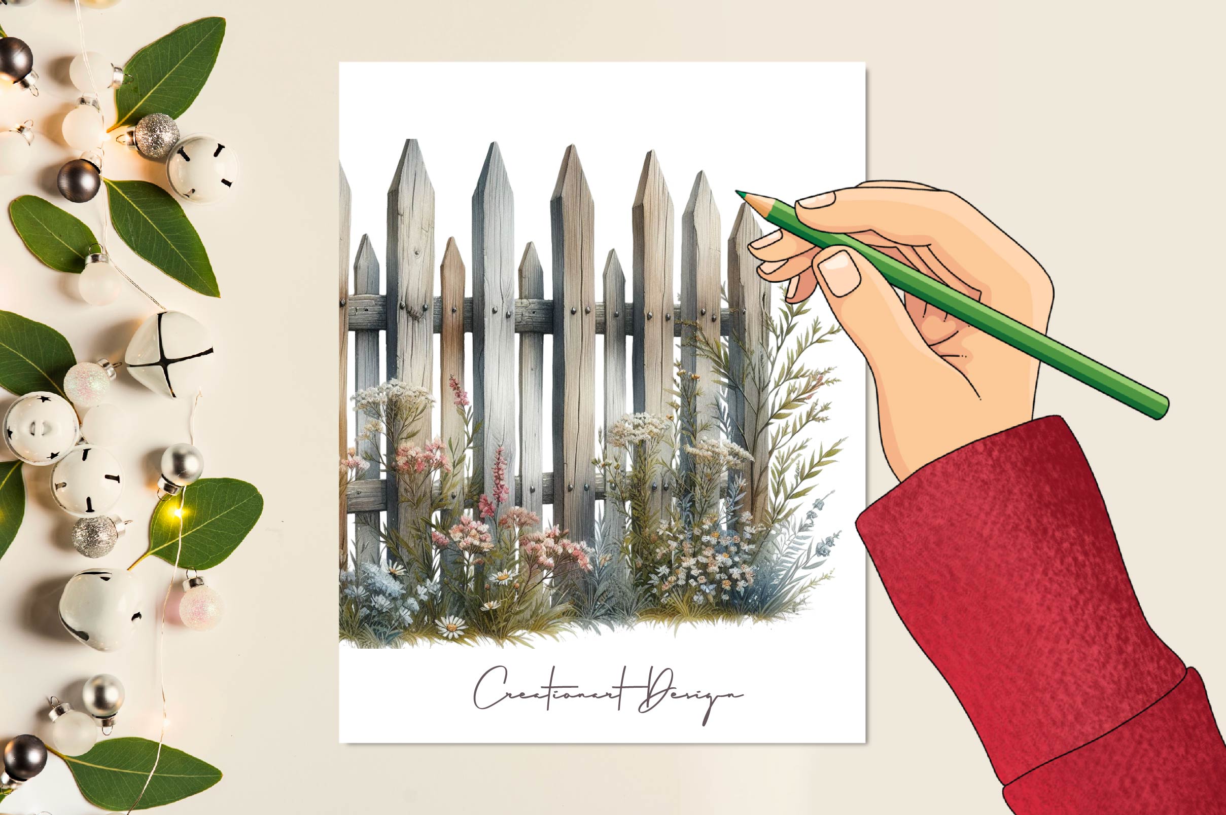 Rustic Picket Fences Clipart Bundle