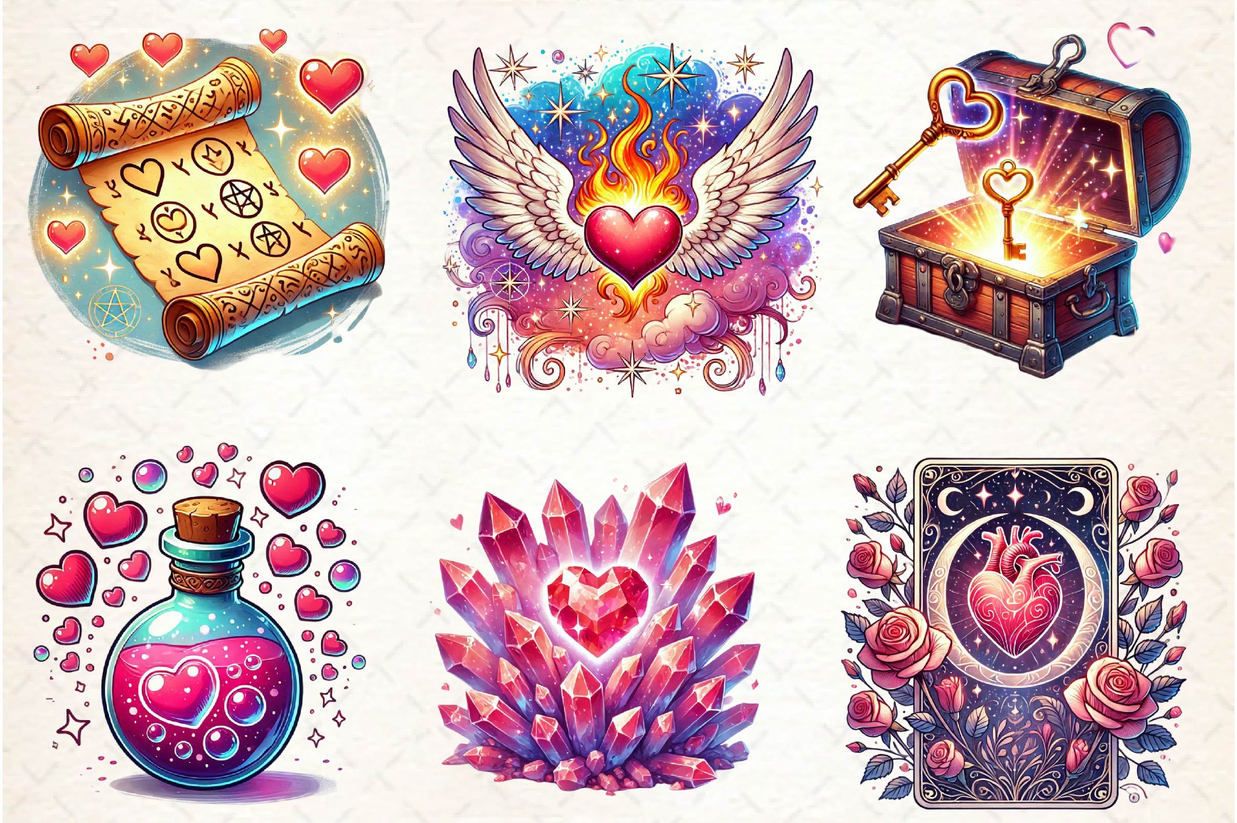 Mystic Valentine's Clipart Bundle