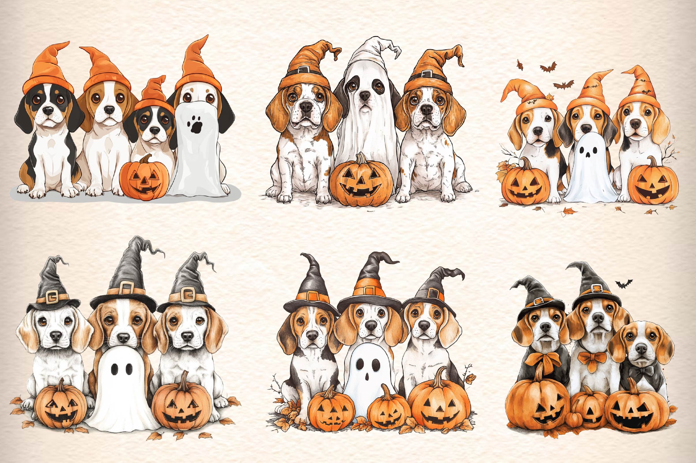 Dogs Halloween Costumes Clipart Bundle