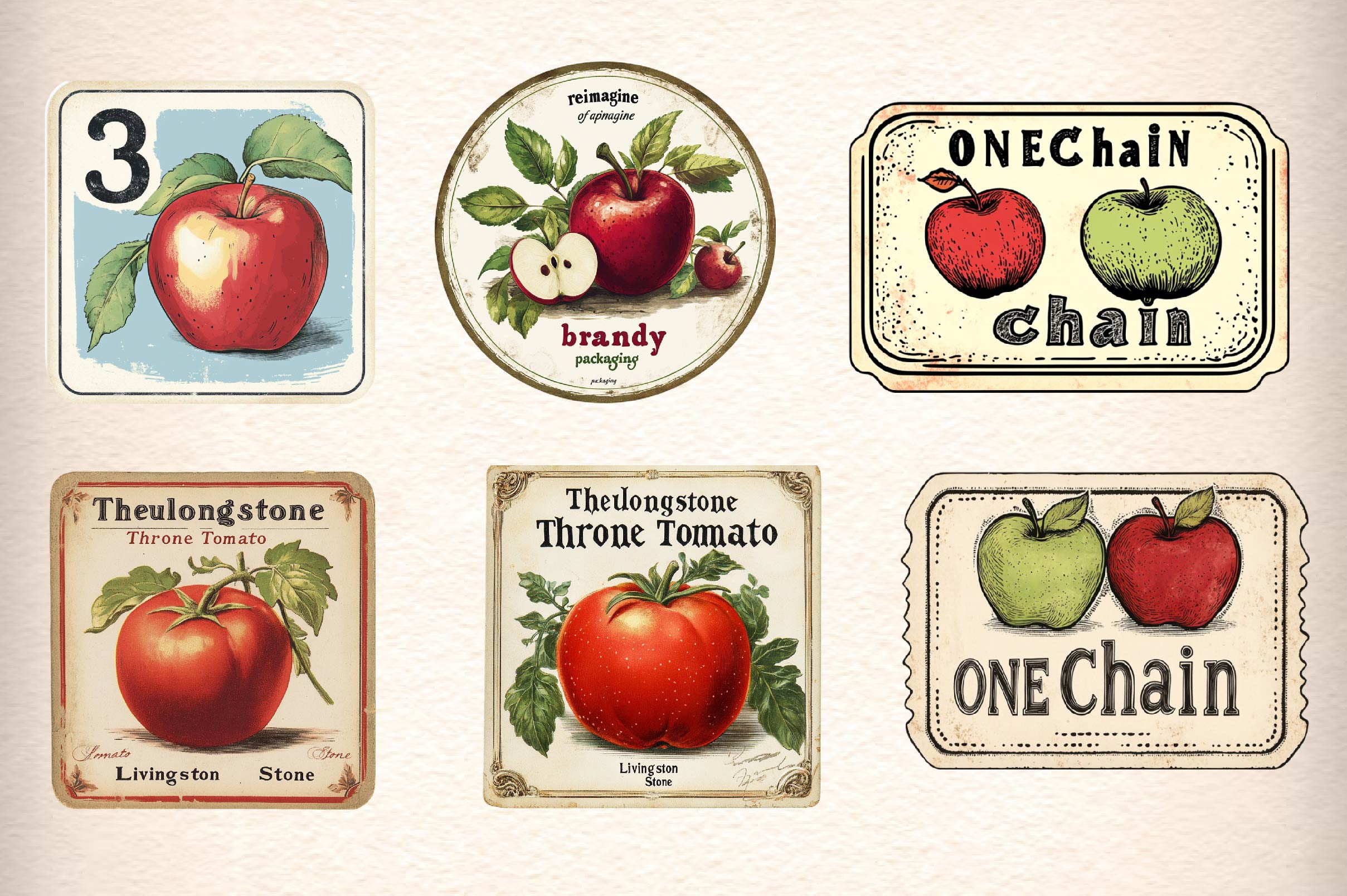 Vintage Apple Clipart Bundle