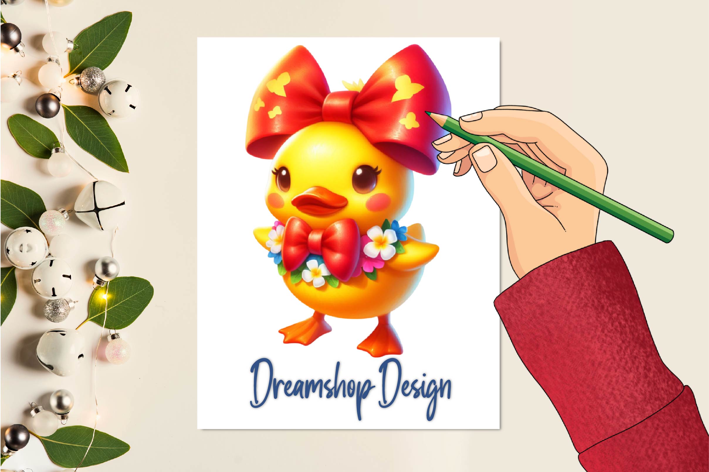 Duck Hawaiian Tropical Clipart Bundle