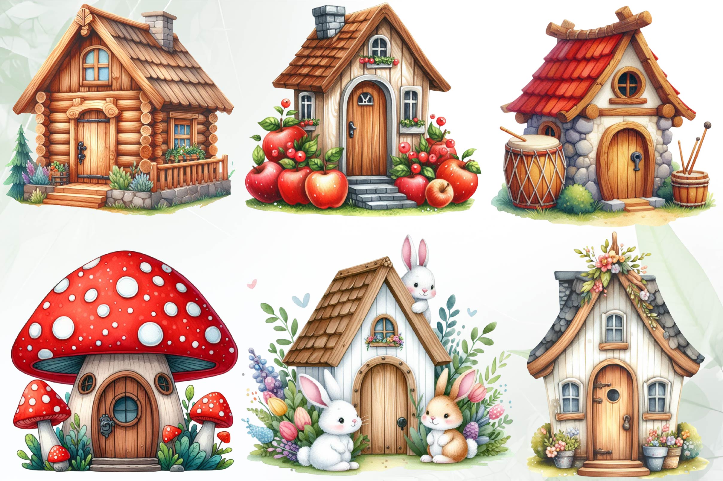 Bunny House Clipart Bundle