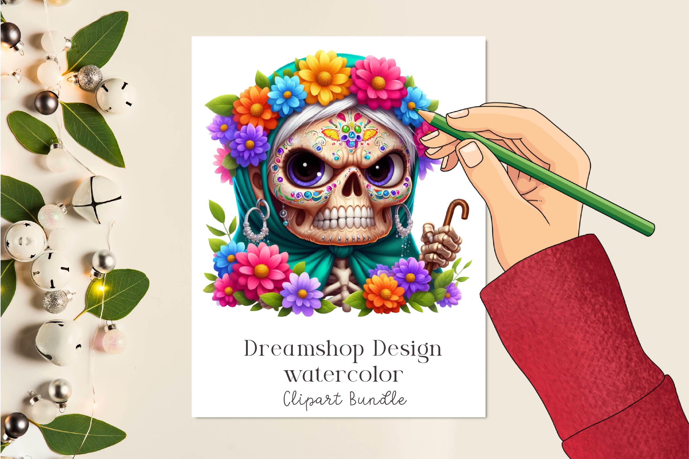 Grandma Funny Skeleton Clipart Bundle