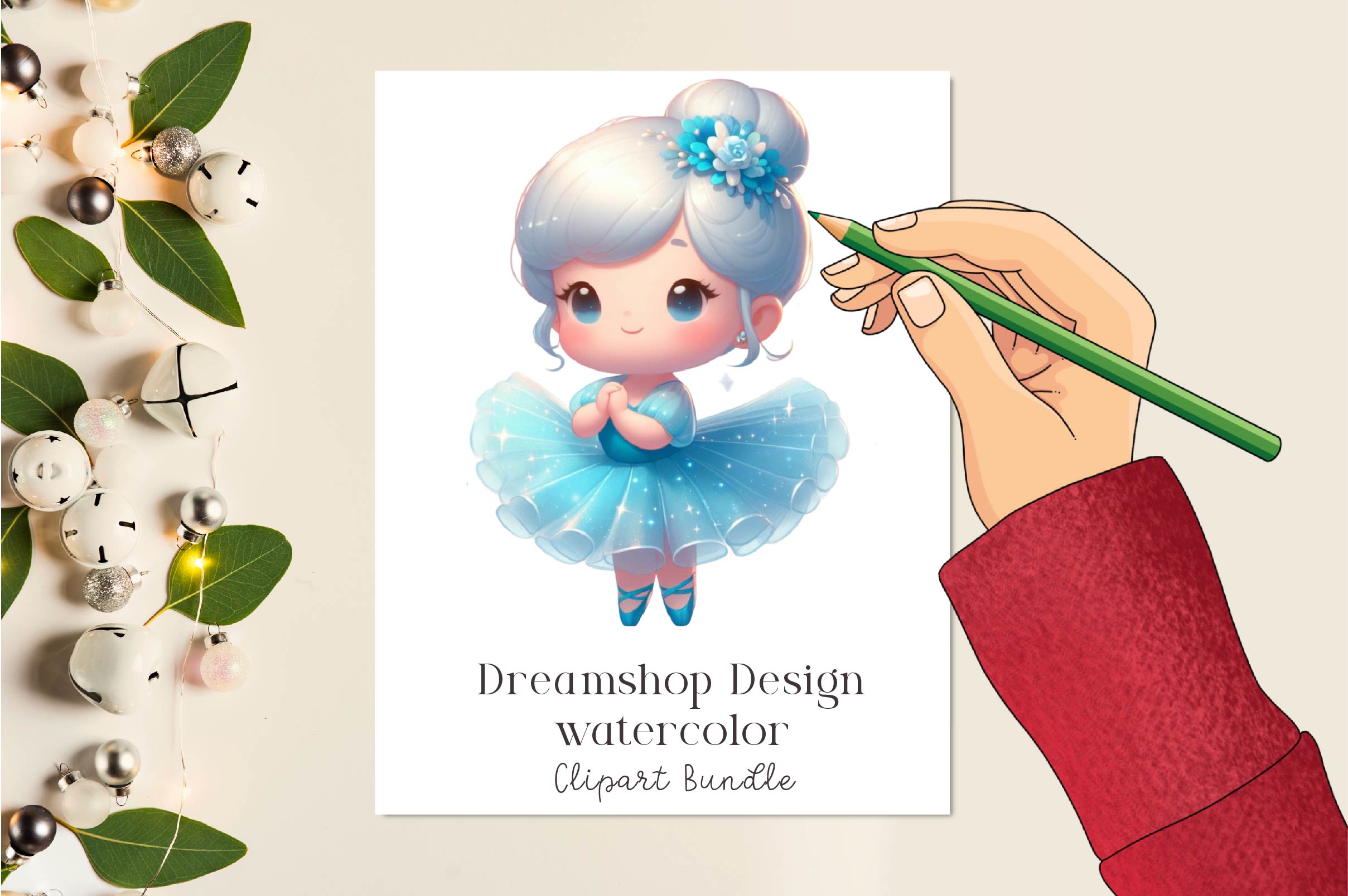 Cute Ballet Girl Clipart Bundle