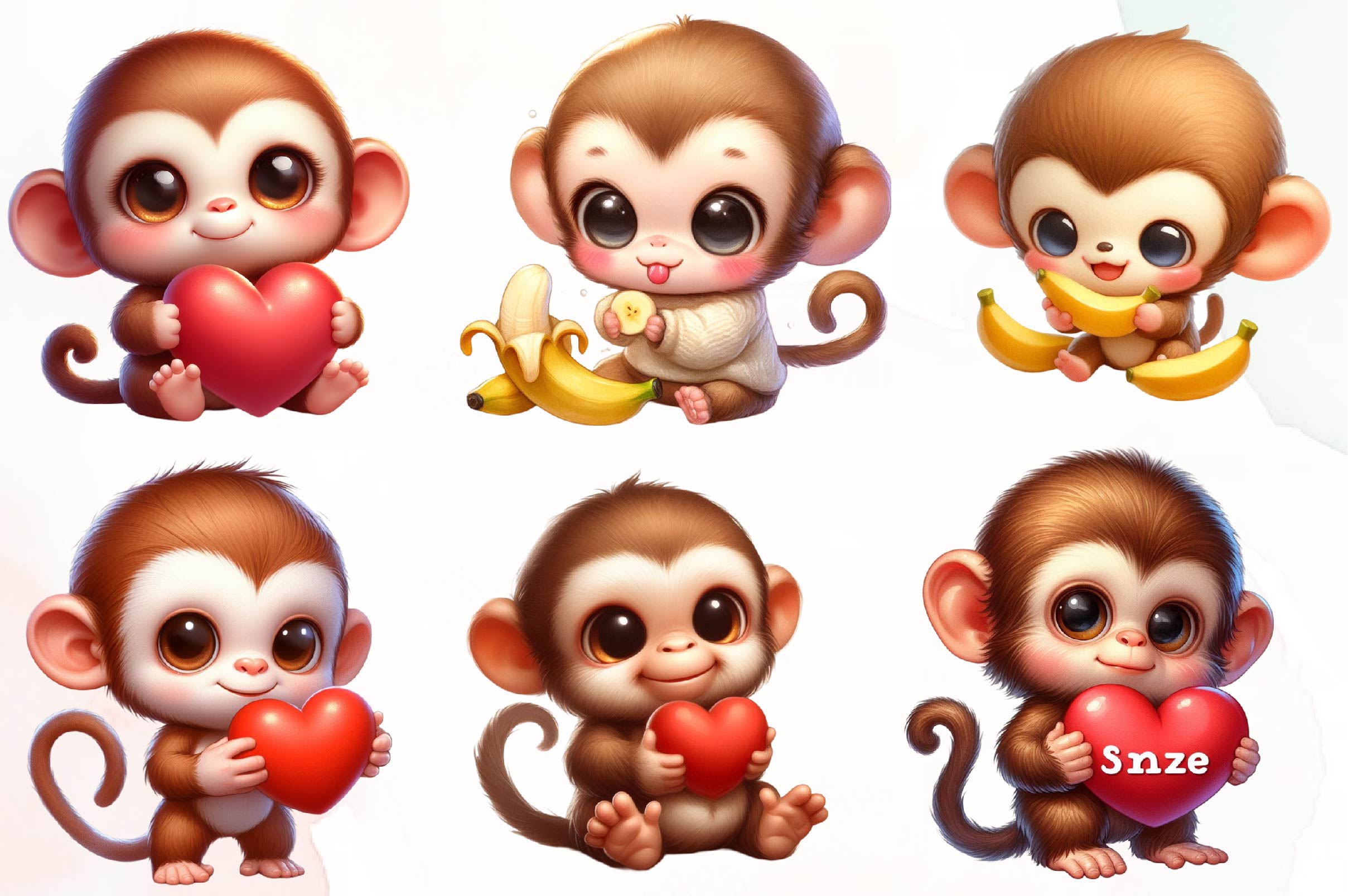 Funny Monkey Clipart Bundle 1