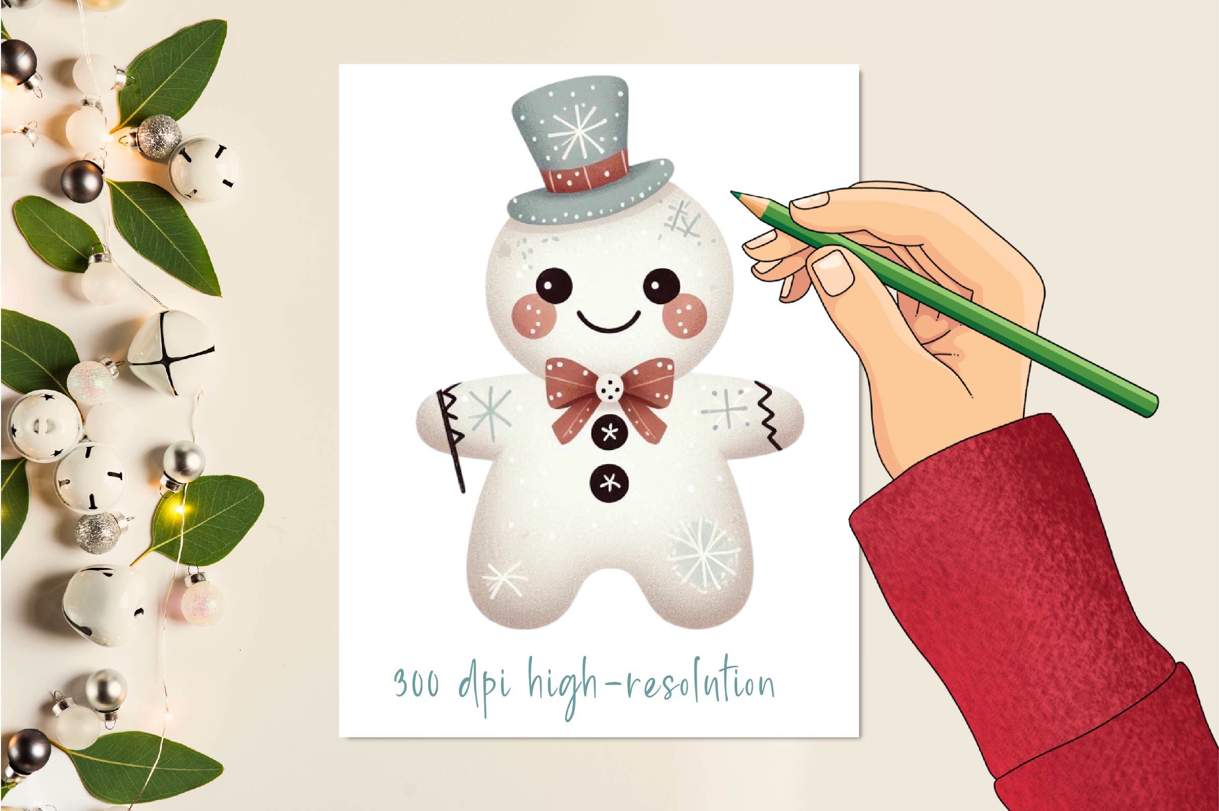 Christmas Gothic Voodoo Doll Clipart Bundle
