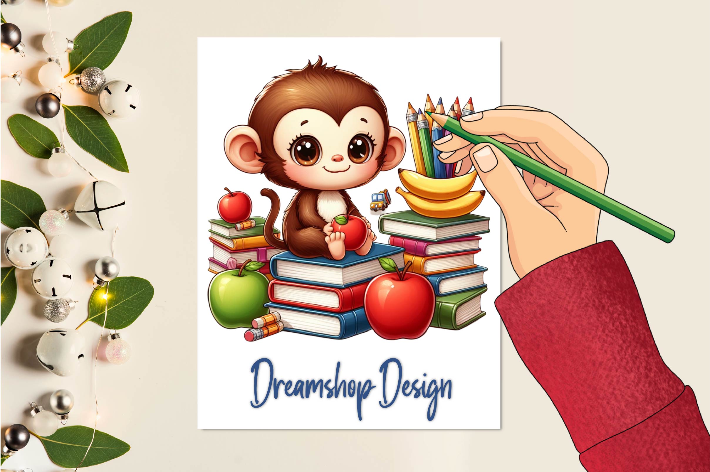 Cute Animals With Books Clipart Bundle