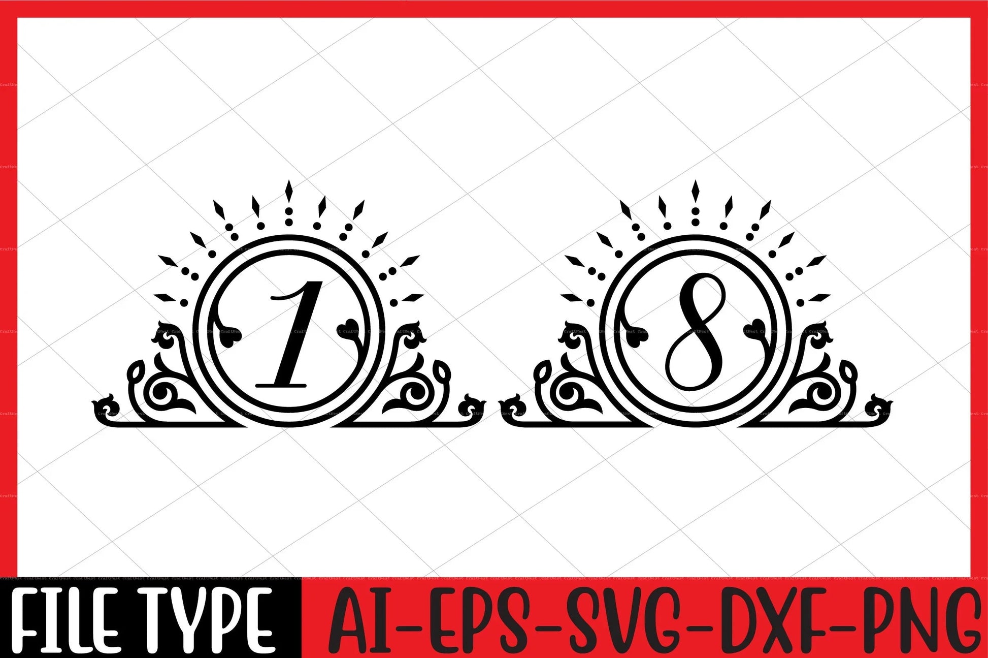 Number SVG Bundle 99 - CraftNest - Digital Crafting and Art