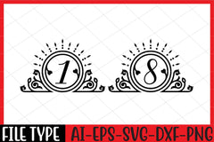 Number SVG Bundle 99 - CraftNest - Digital Crafting and Art