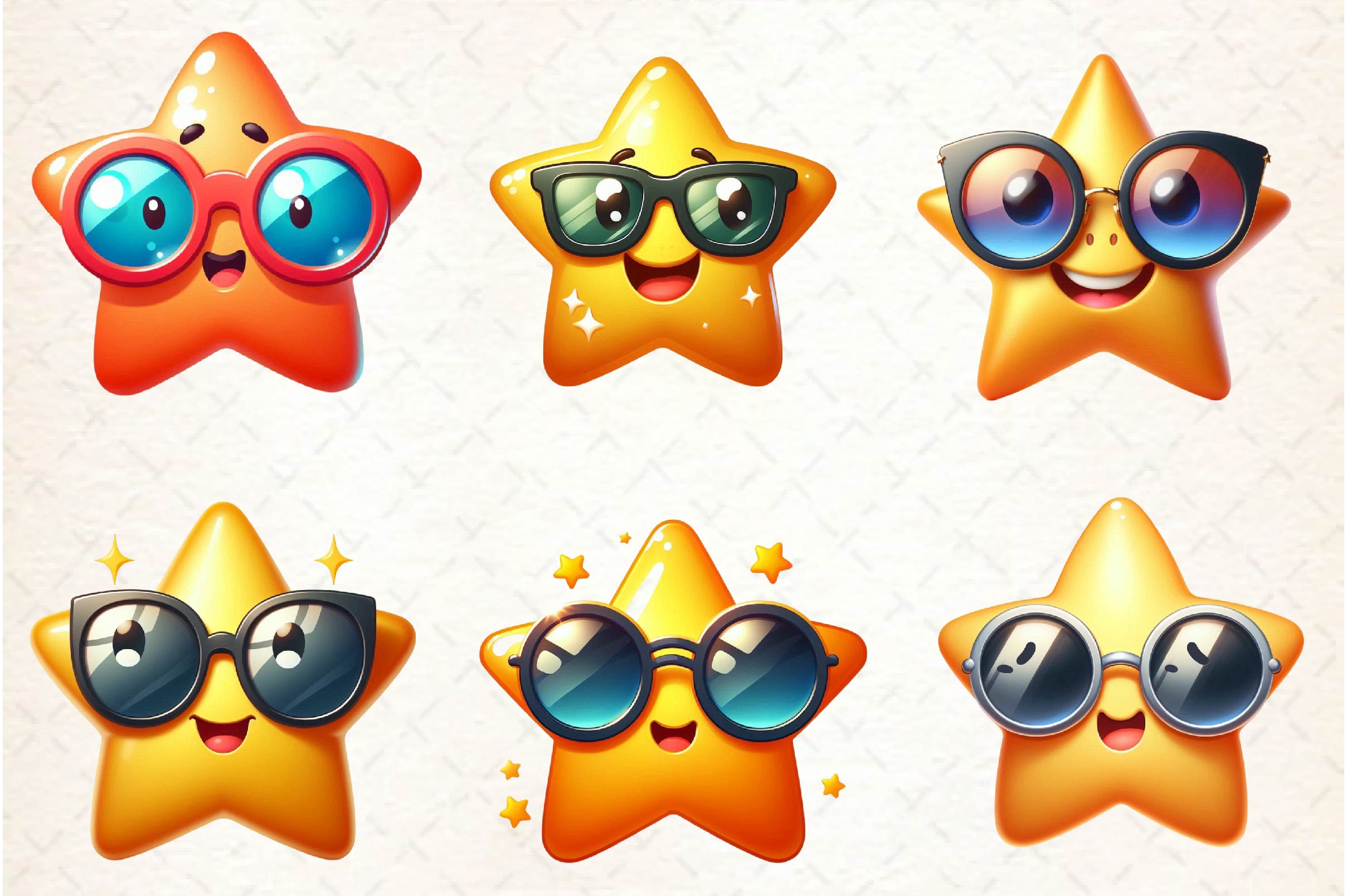 Kawaii Star Clipart Bundle