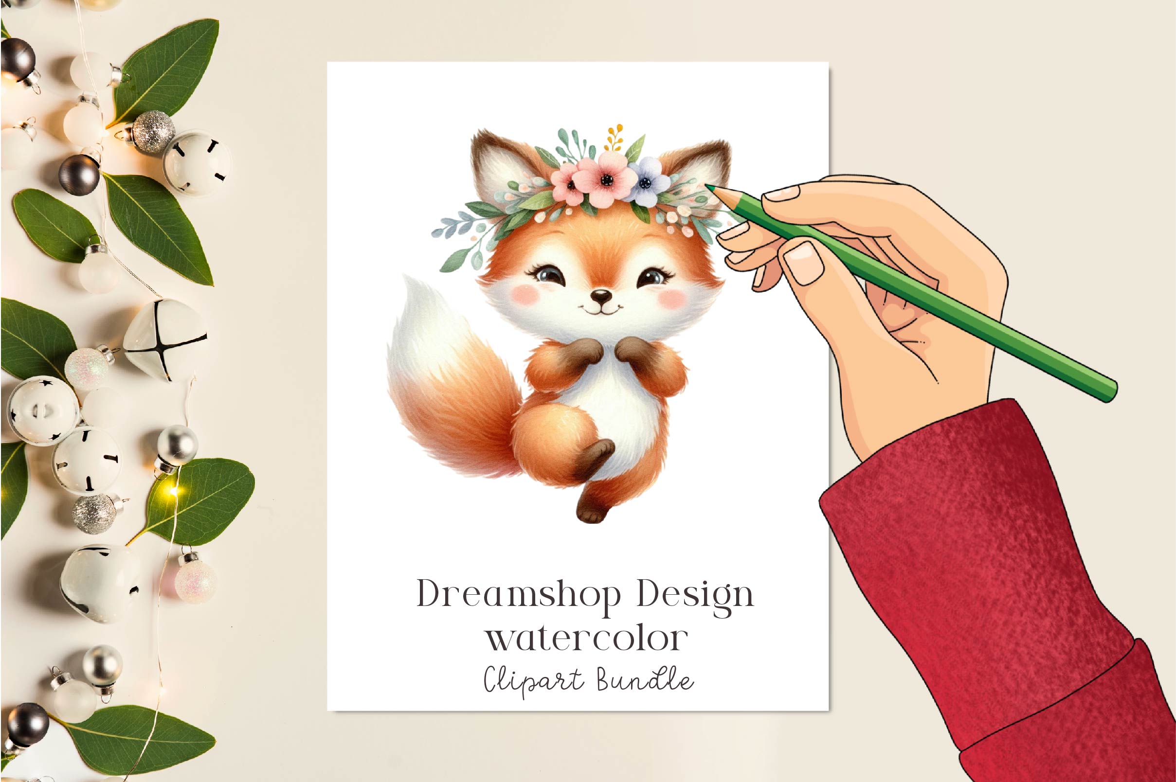Dancing Baby Fox Clipart Bundle