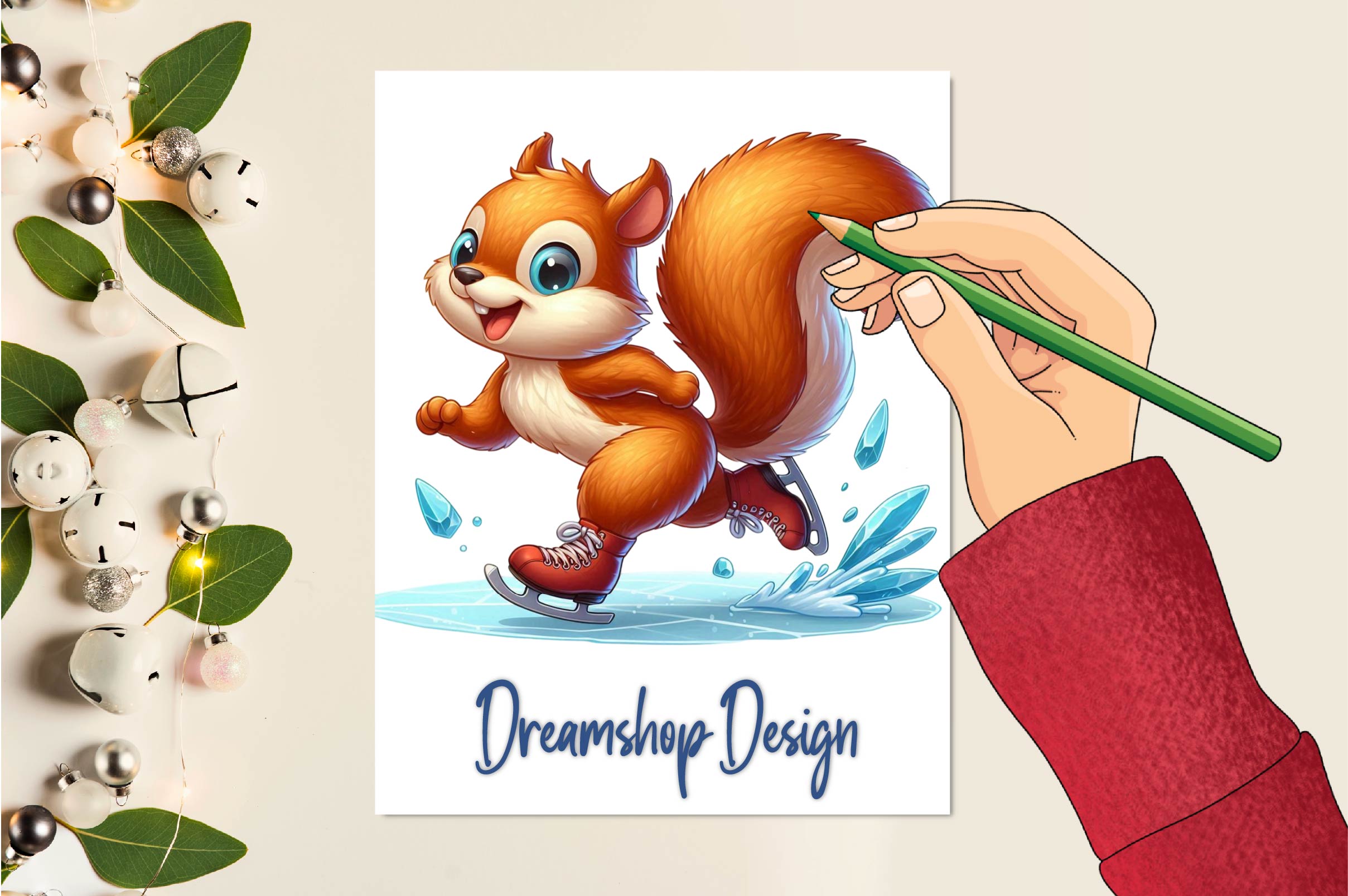 Baby Animals Skating Clipart Bundle
