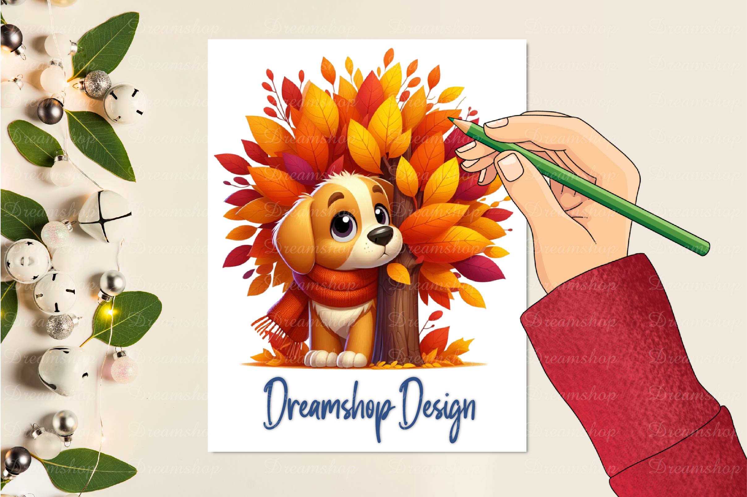 Cute Autumn Dog Clipart Bundle