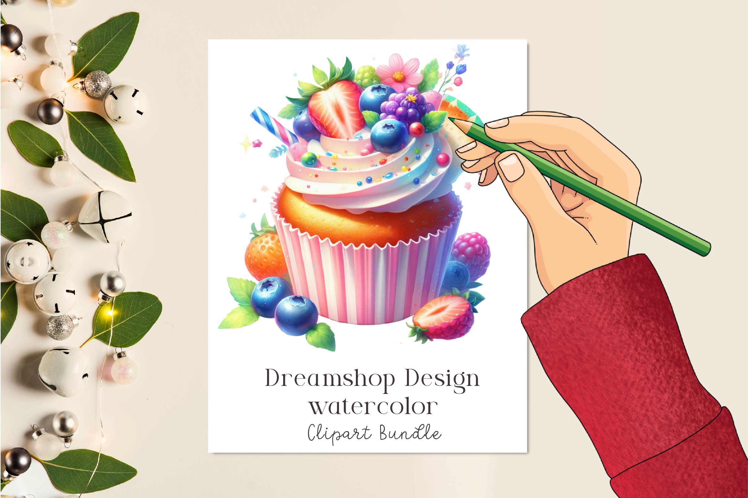 Summer Cupcake Clipart Bundle