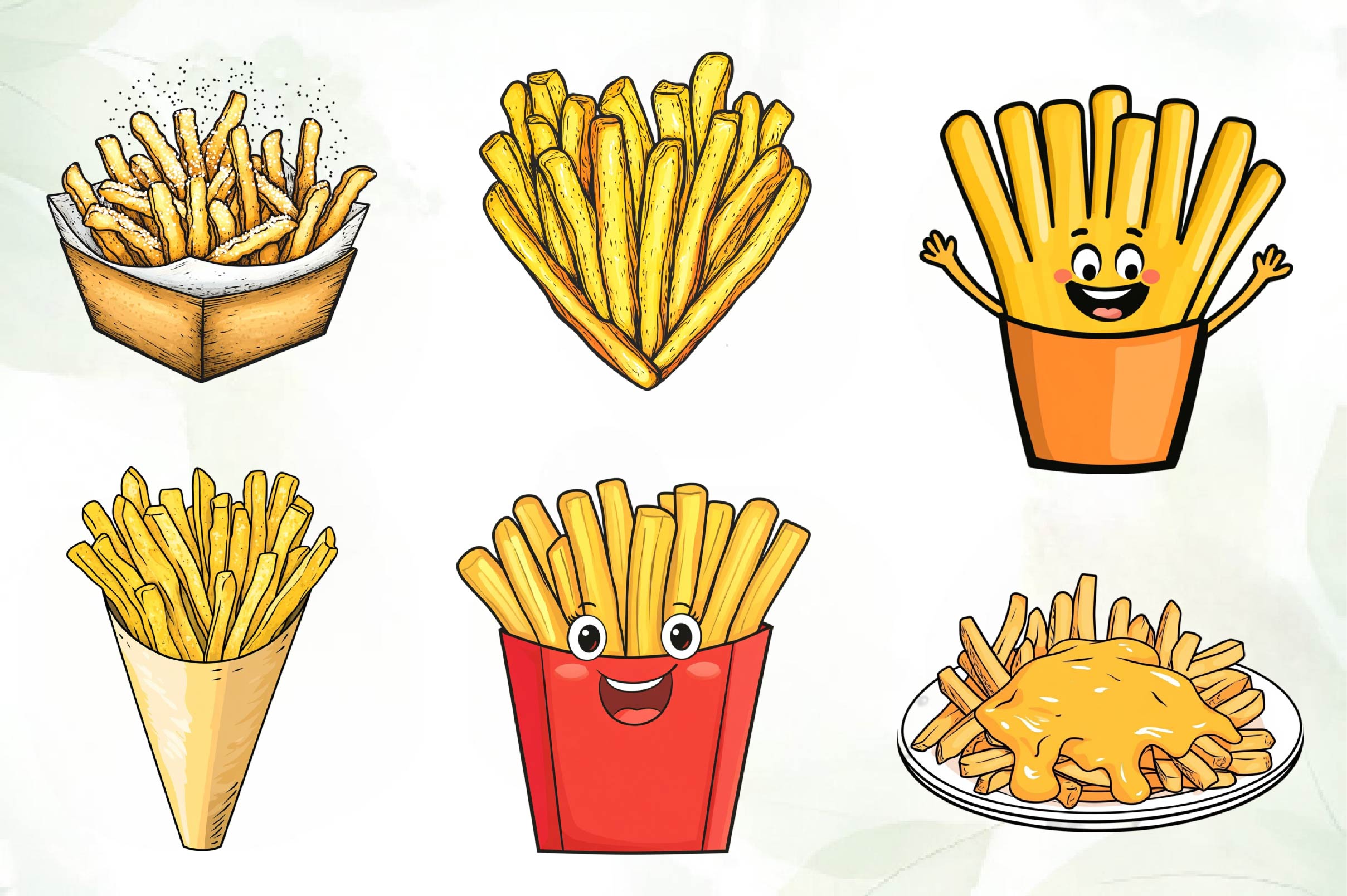 French Fries Clipart Bundle