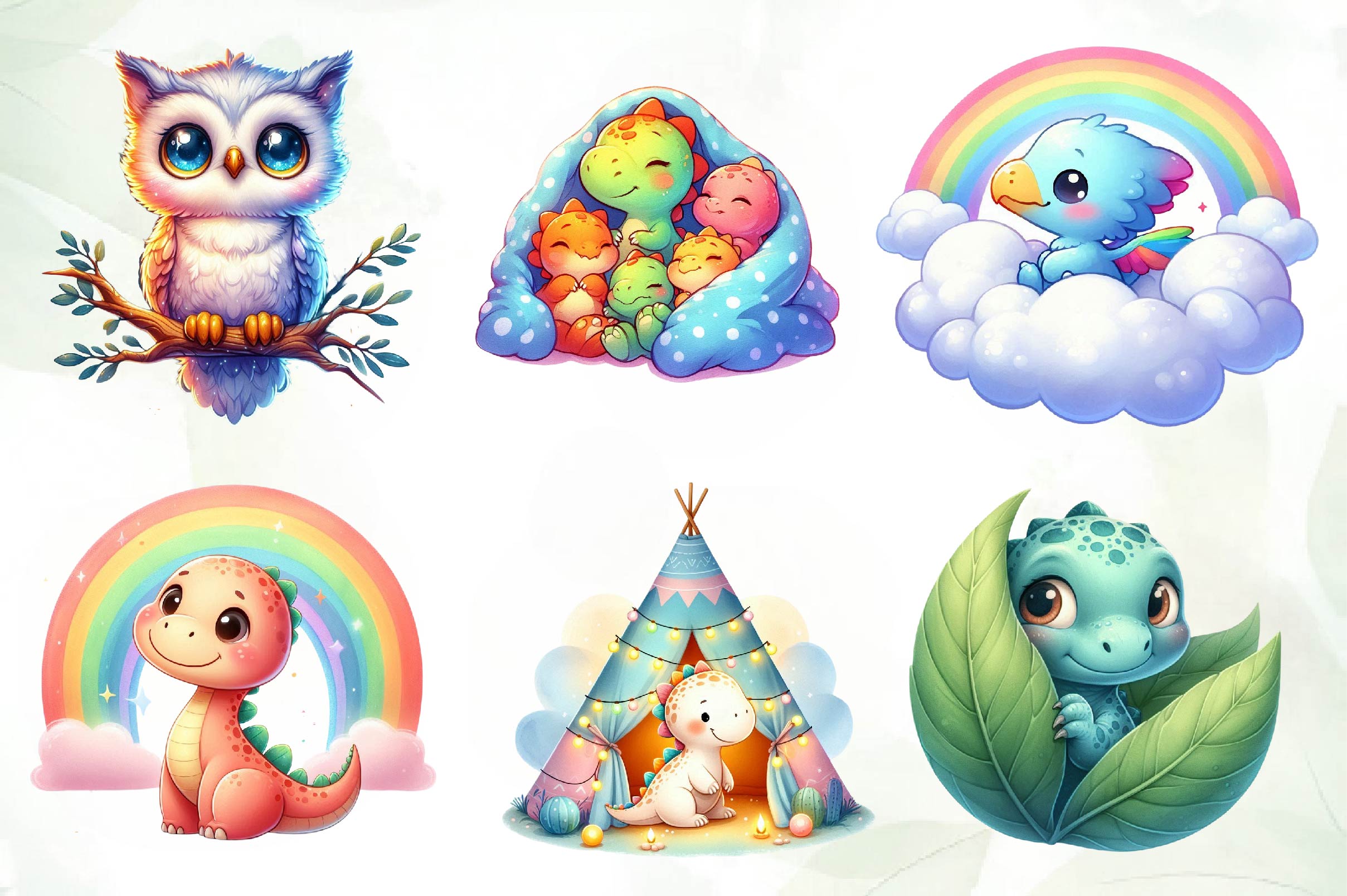 Dinosaurs Nursery Decor Clipart Bundle