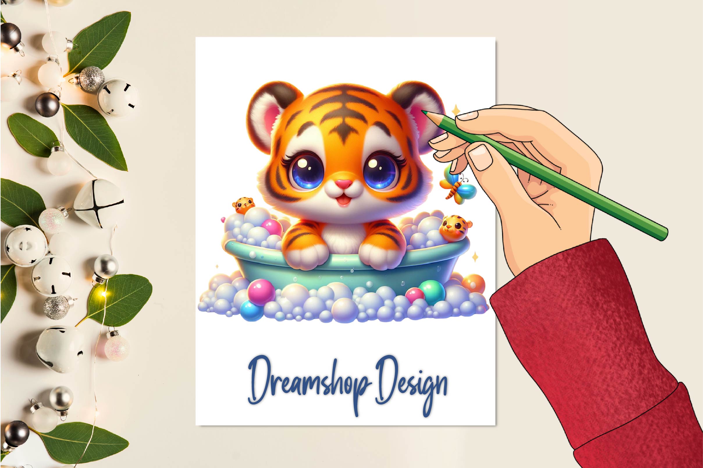 Playful Animals In Bubble Baths Clipart Bundle
