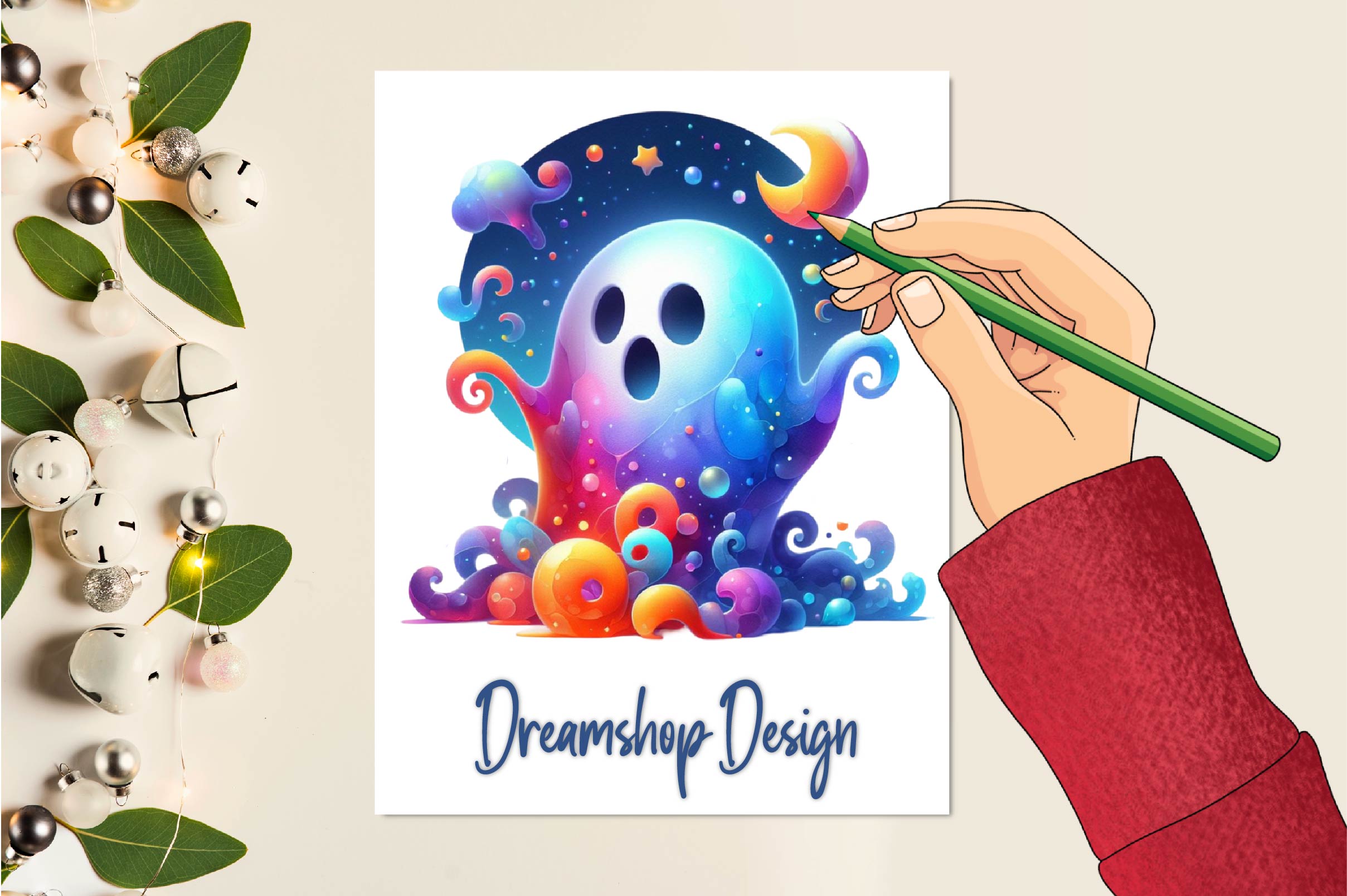 Magic Cute Ghost Clipart Bundle