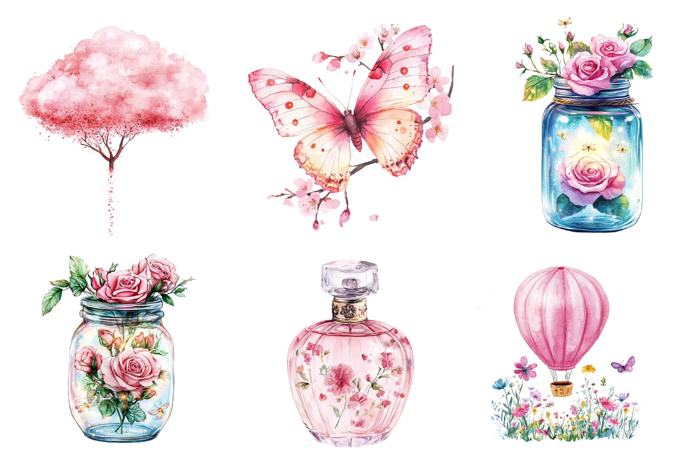 Pink Spring Clipart Bundle  2