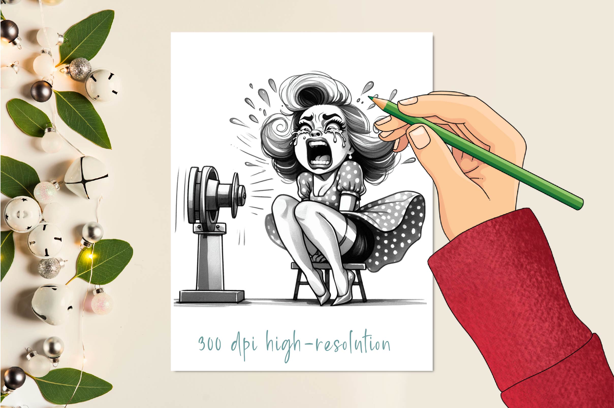 Vintage Woman Crying Clipart Bundle