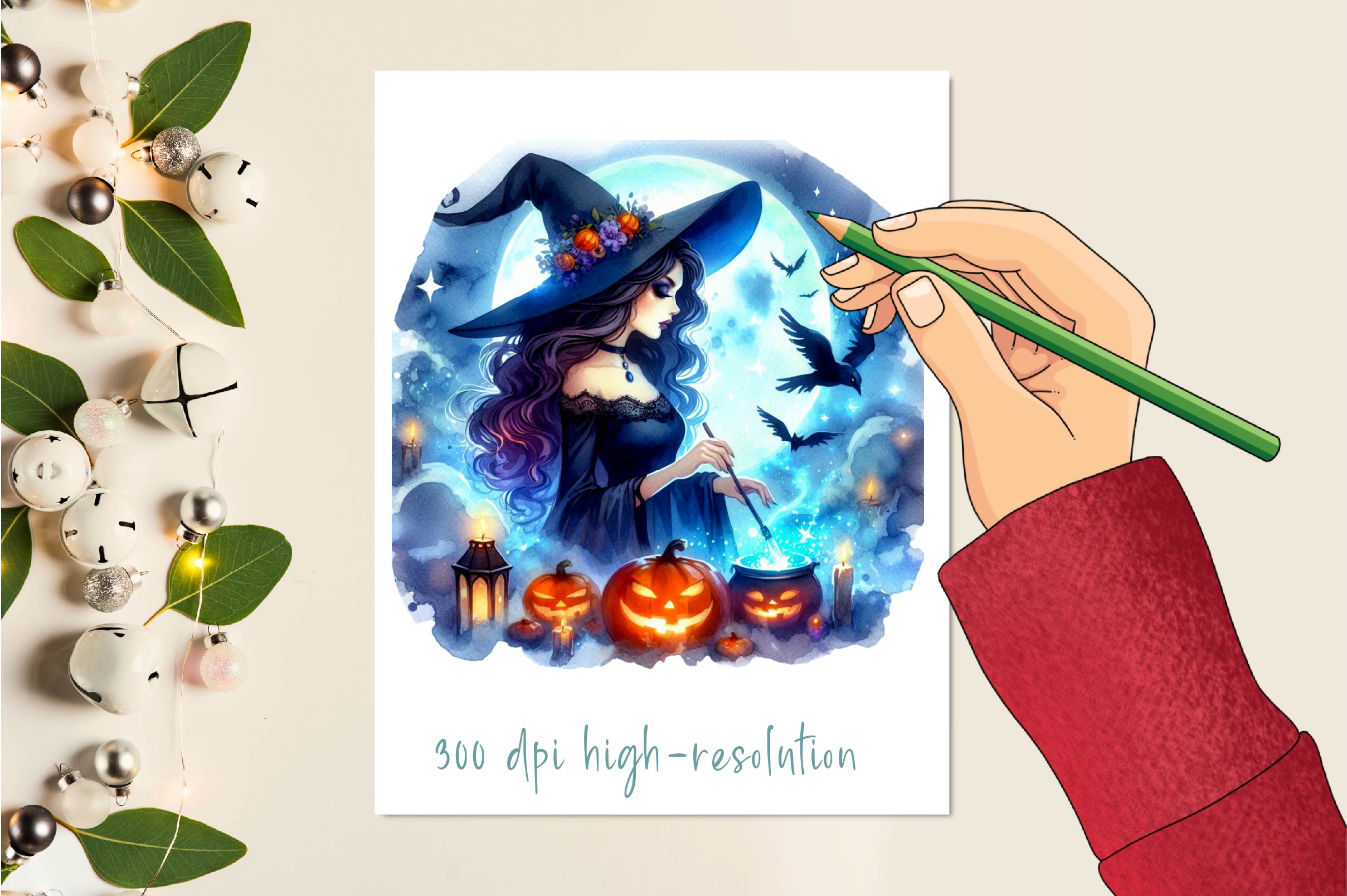 Halloween Mystical Witch Clipart Bundle