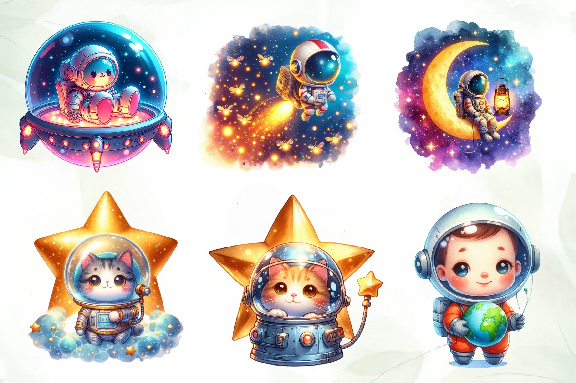 Astronaut Space Clipart Bundle 1