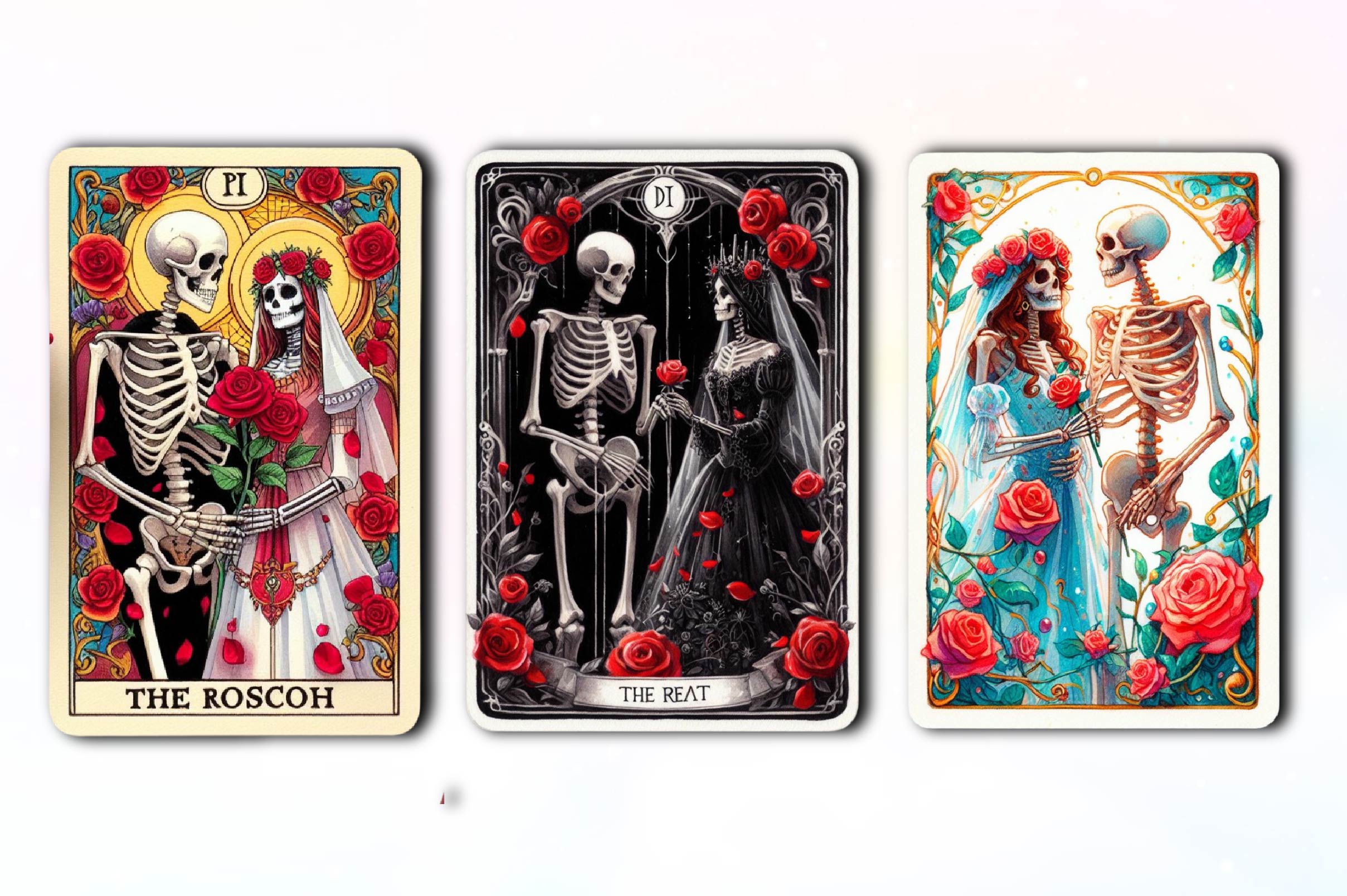 Gothic Wedding Tarot Card Clipart Bundle