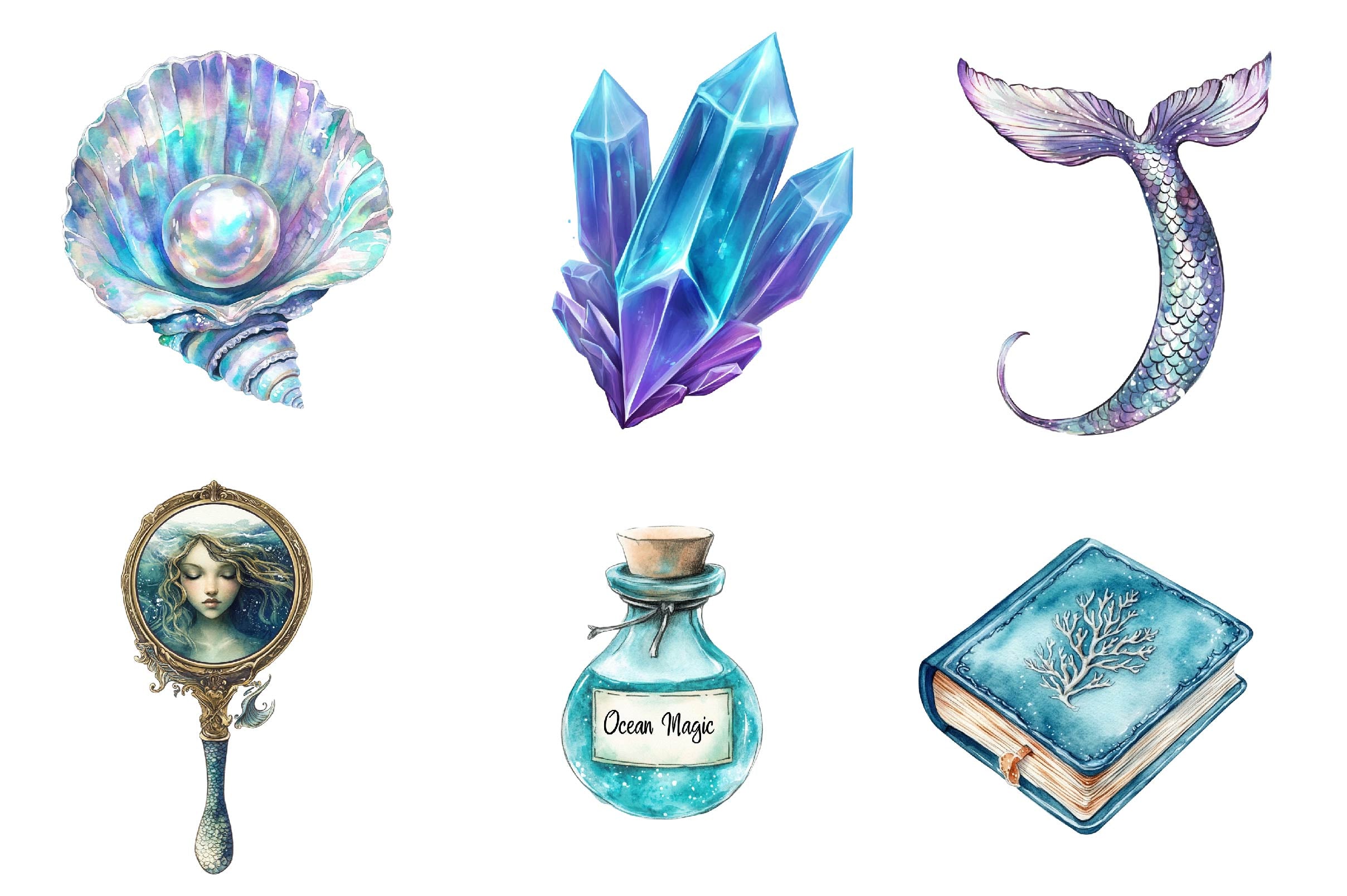 Little Mermaid Under The Sea Clipart Bundle