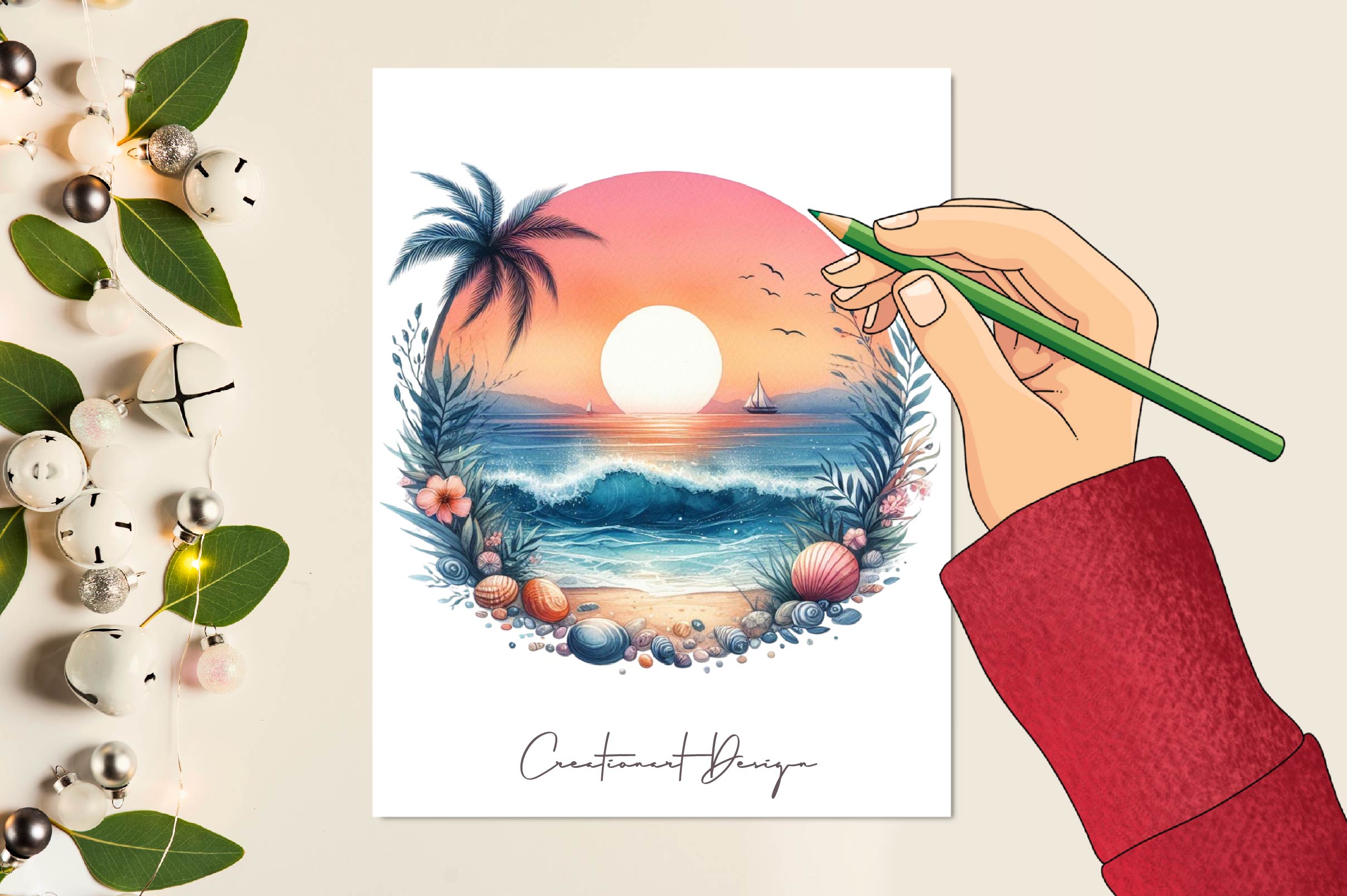 Beach Sunsets Clipart Bundle