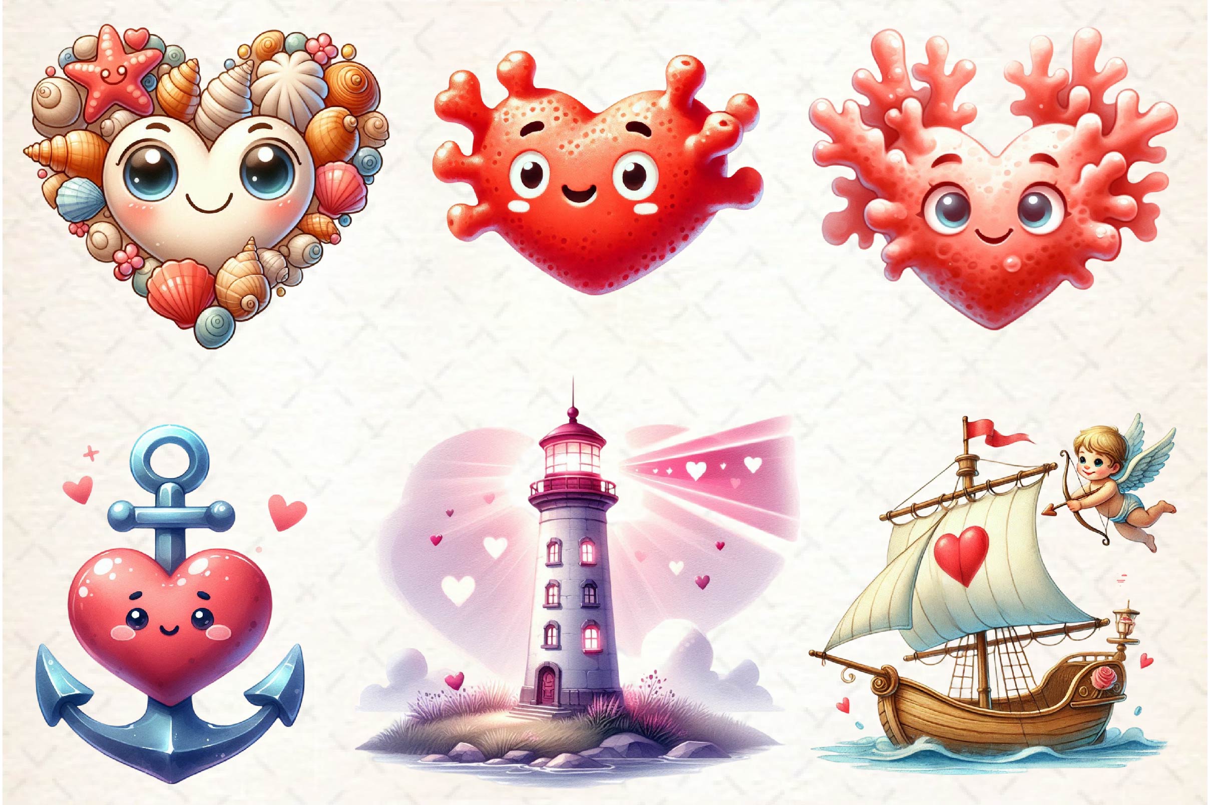Maritime Valentine Clipart Bundle