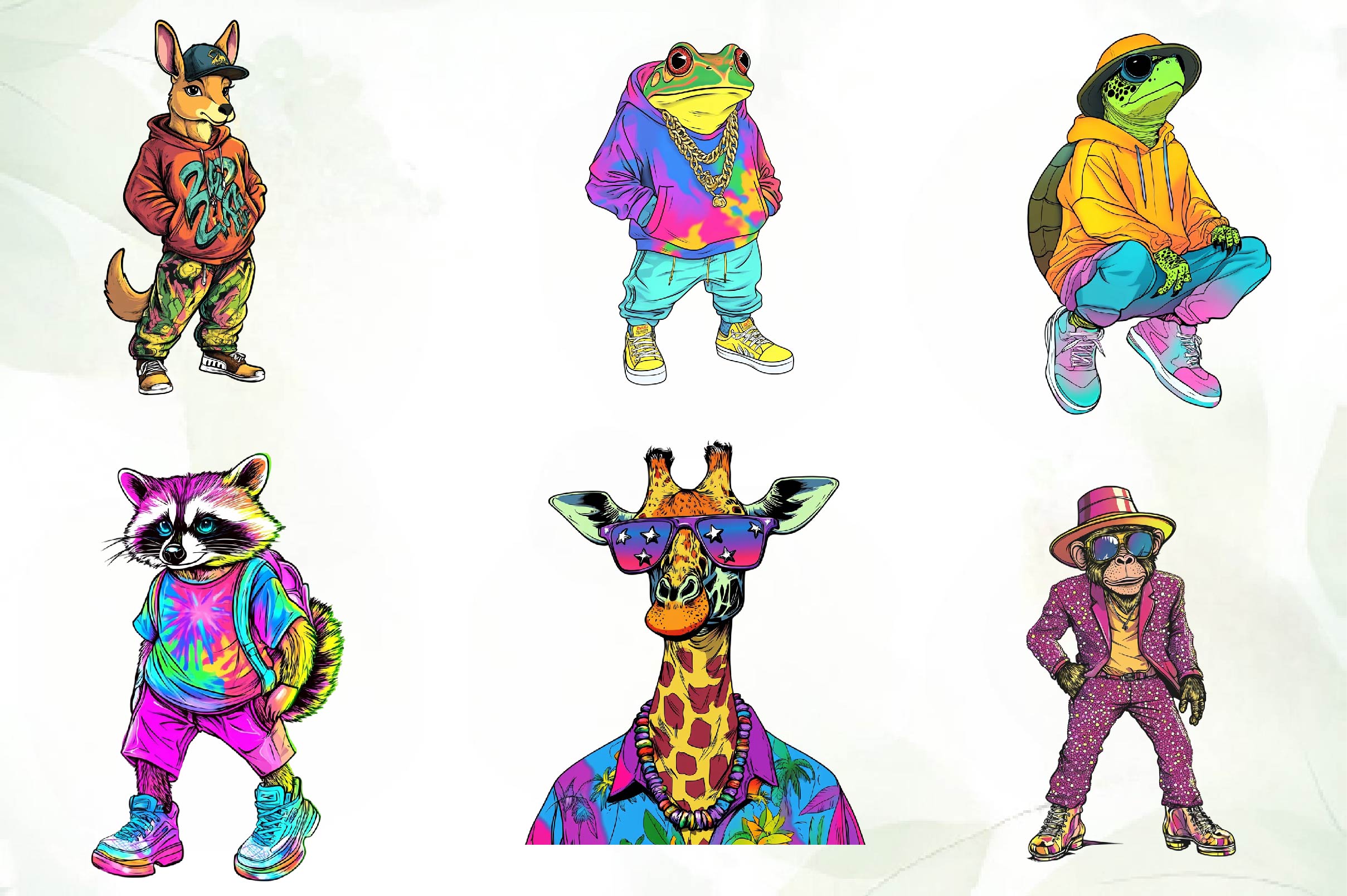 Funky Dressed Up Animals Clipart Bundle