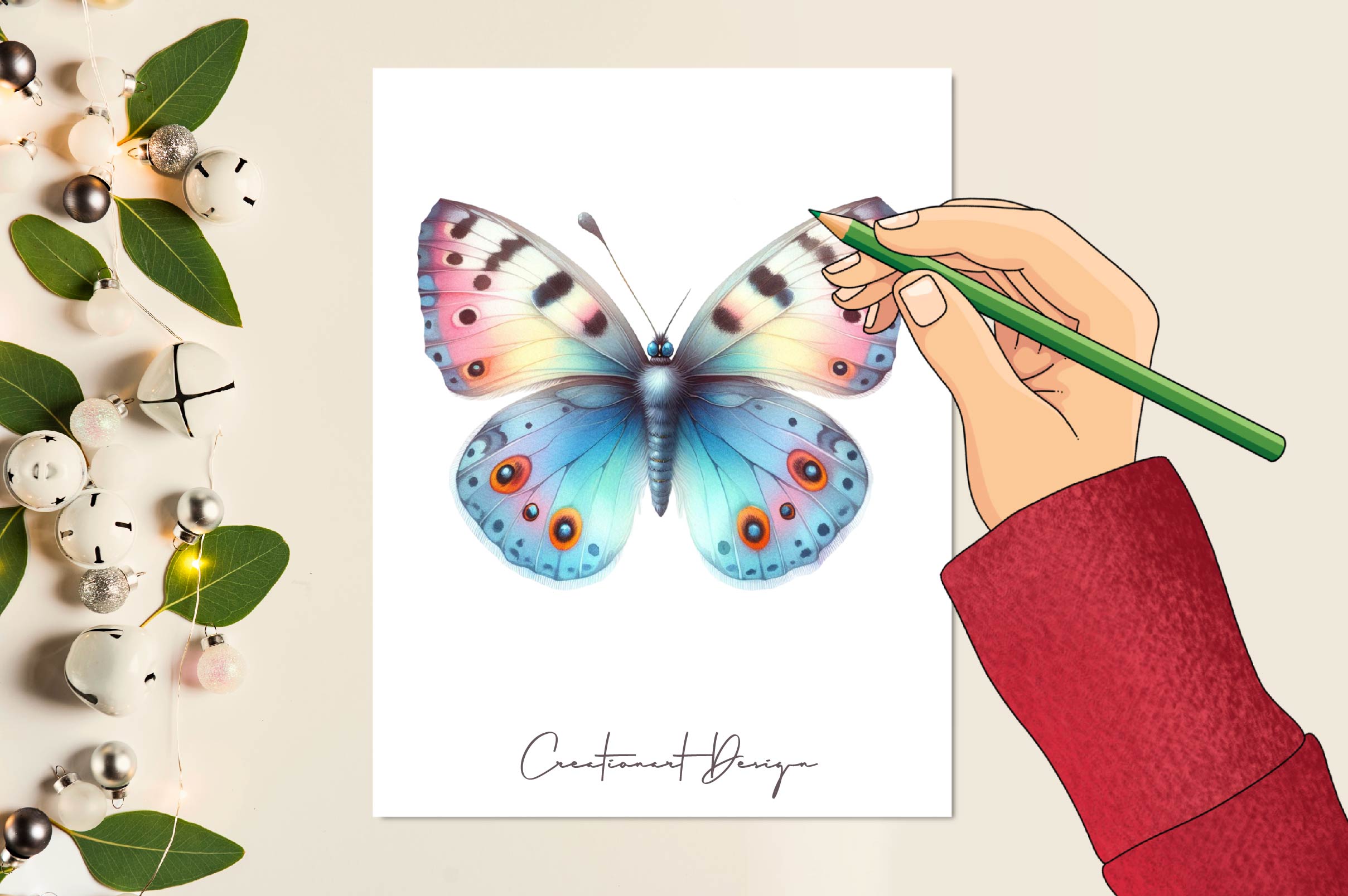 Painted Butterflies Clipart Bundle