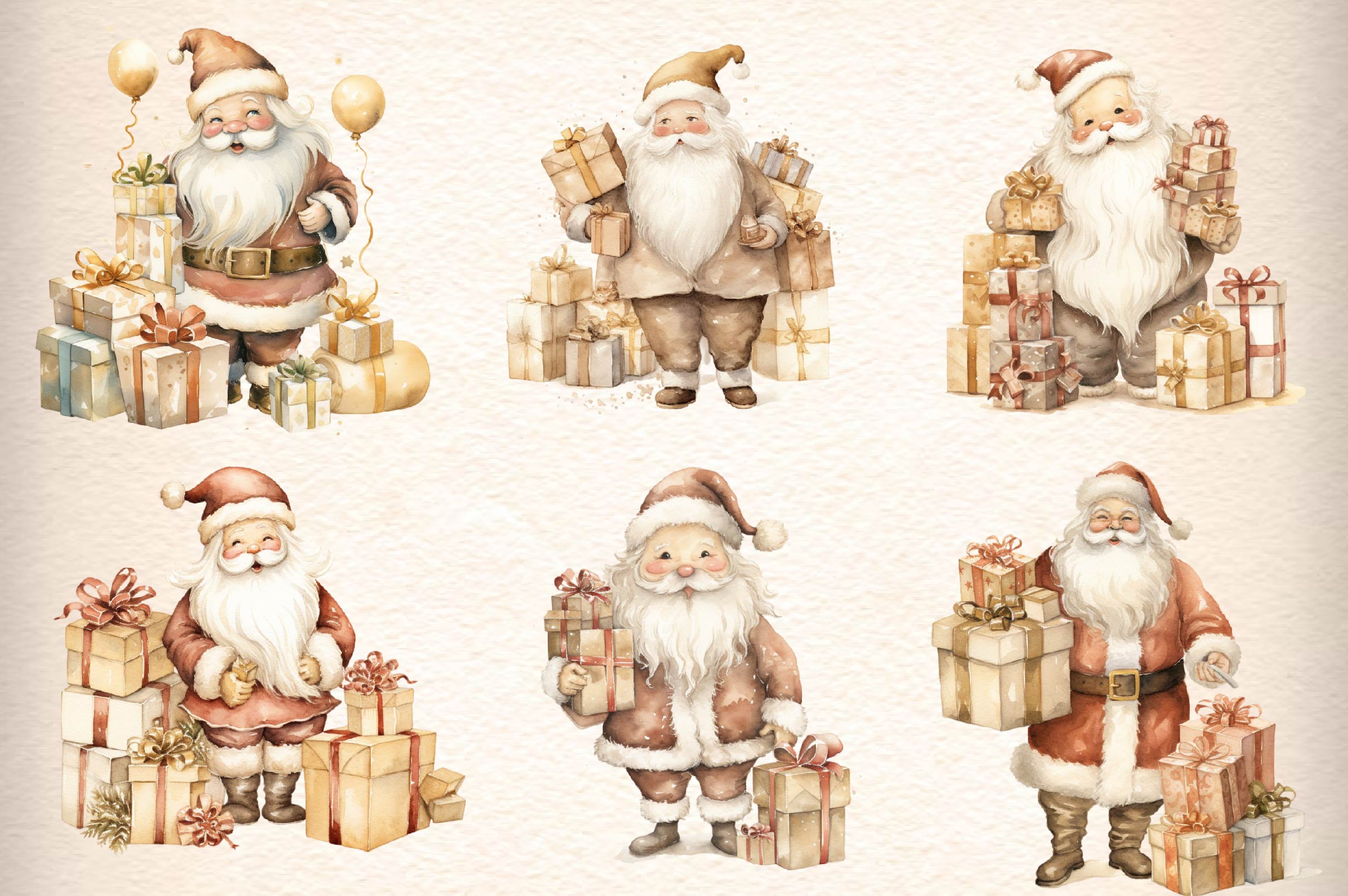 Christmas Santa Clipart Bundle