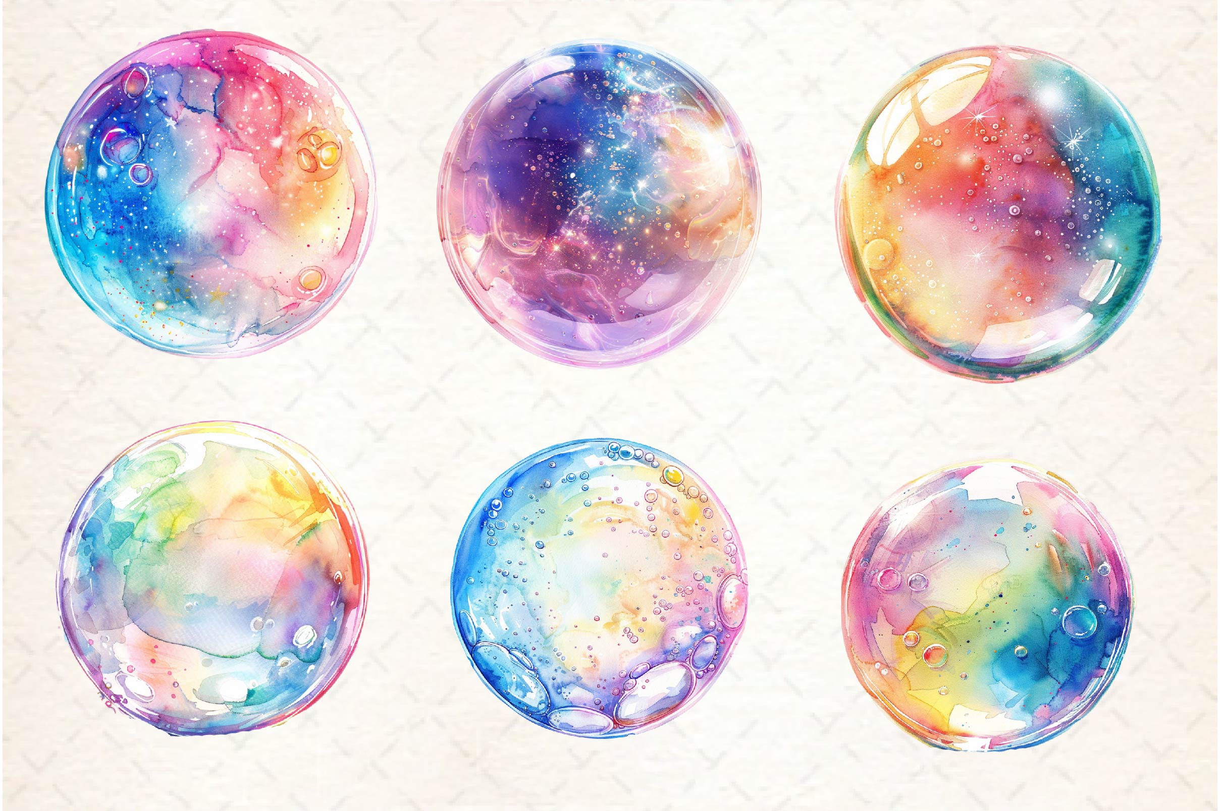 Pastel Soap Bubbles Clipart Bundle