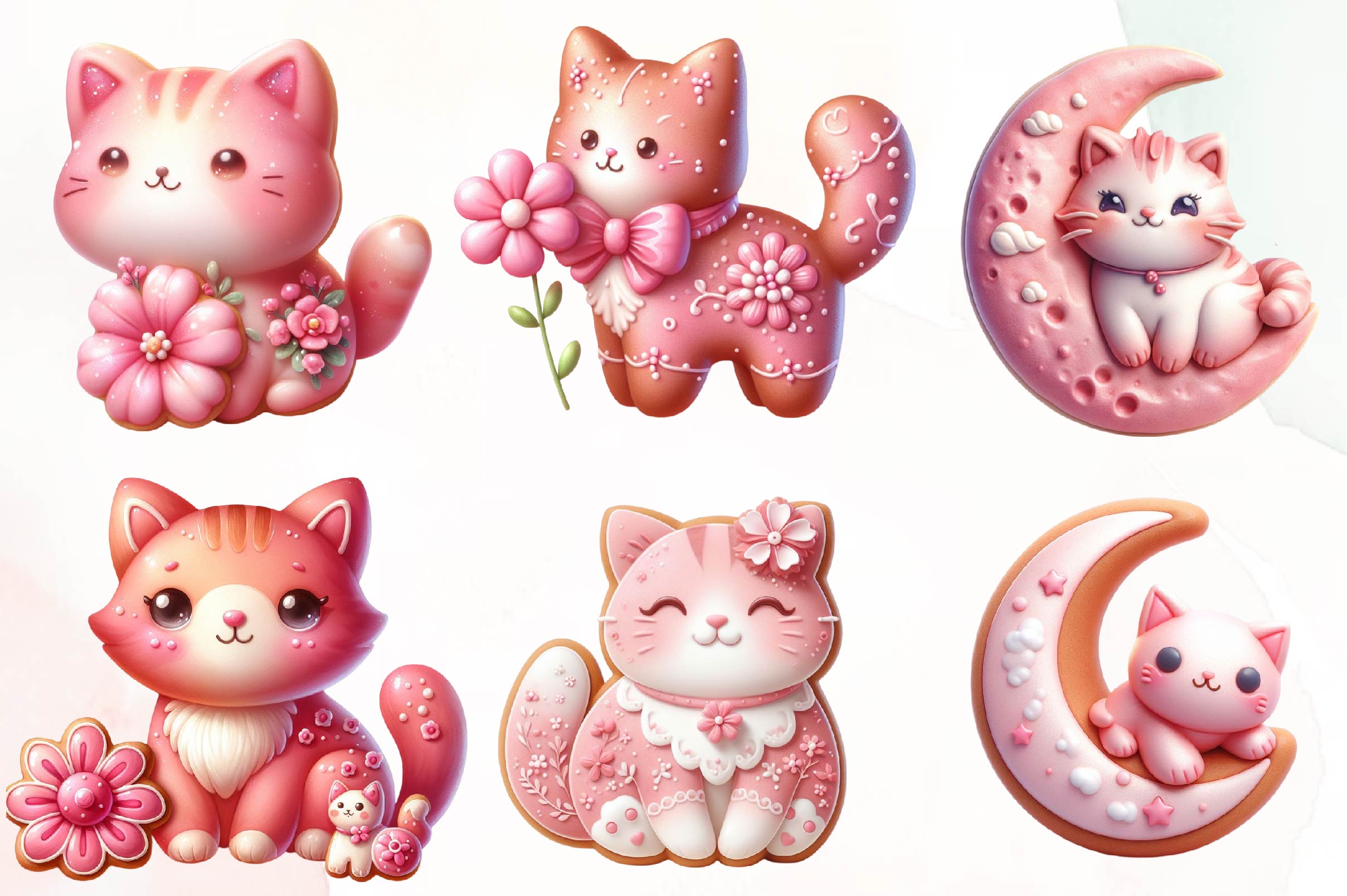 Cat Gingerbread Kitten Clipart Bundle