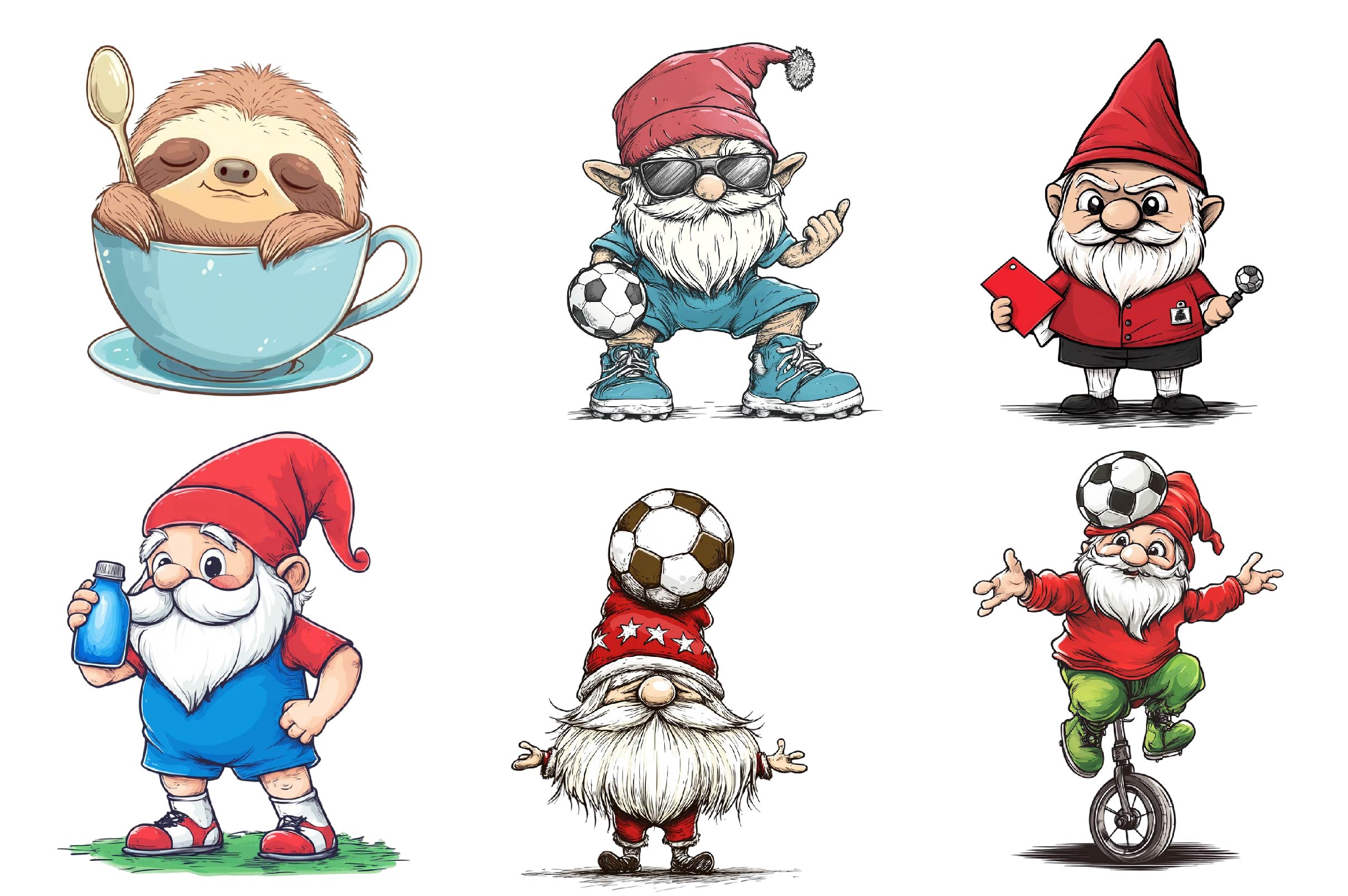 Soccer Gnome Clipart Bundle