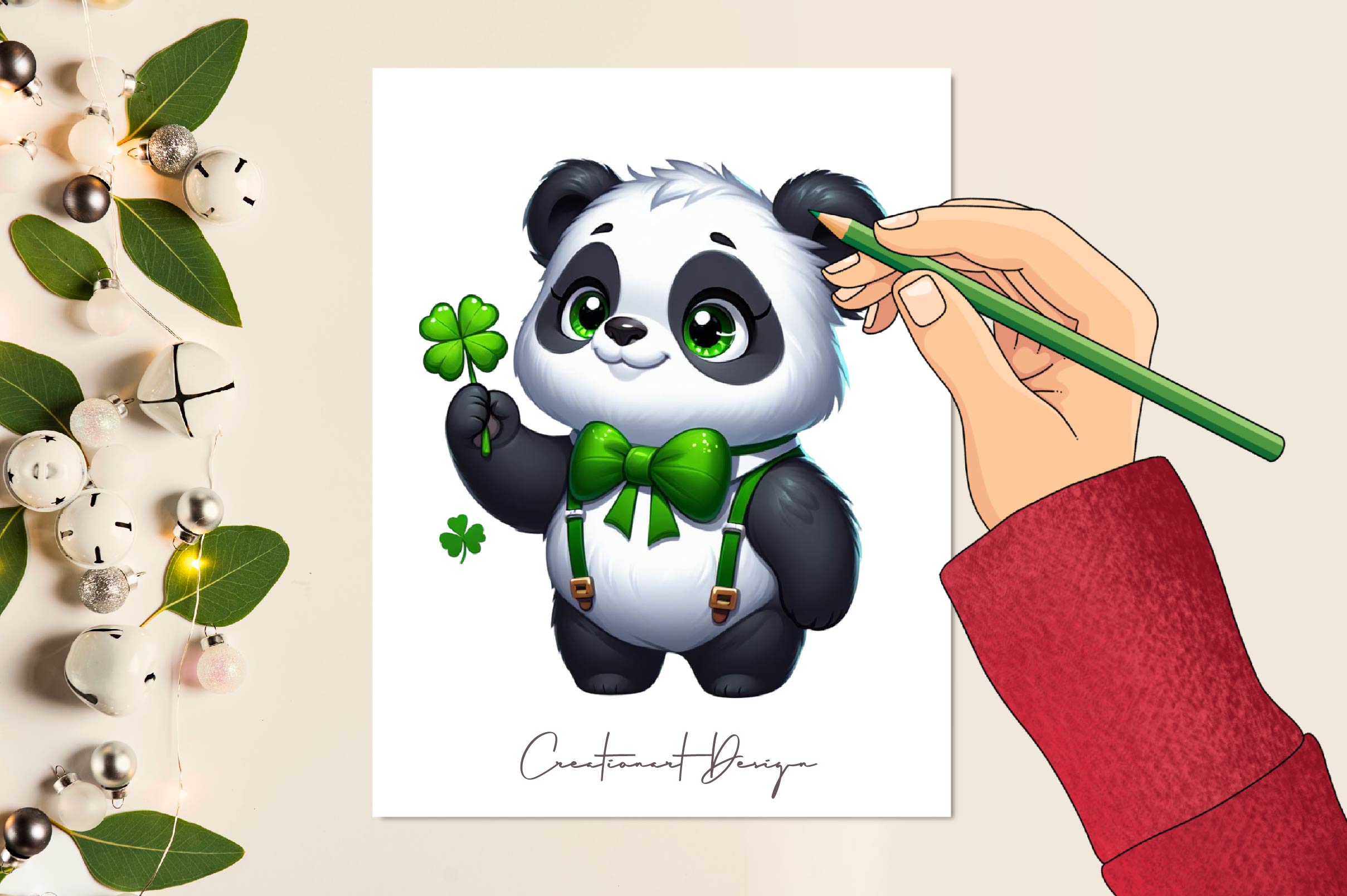 St Patricks Day Animals Clover Clipart Bundle