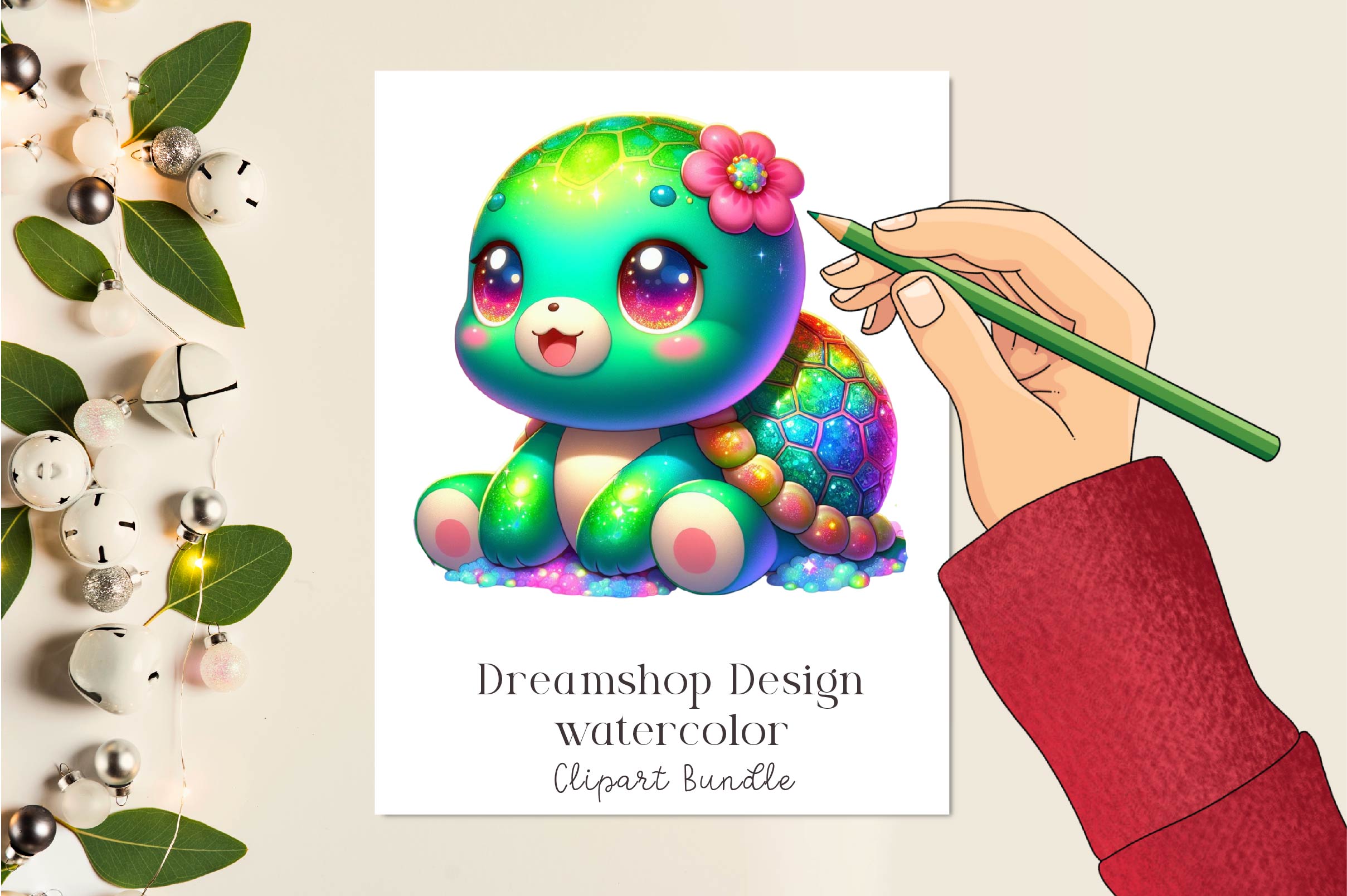 Cute Sea Turtle Clipart Bundle
